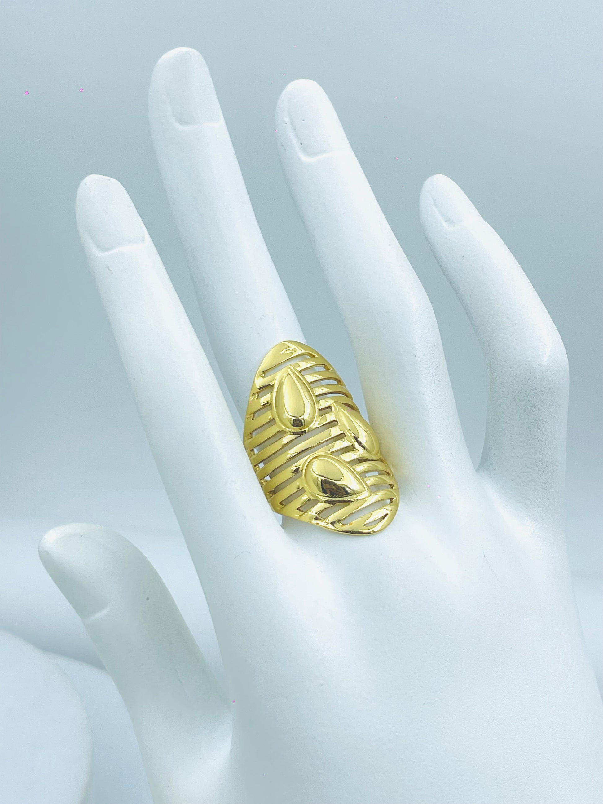 Elegant Gold Plated Adjustable Ring for Stylish Look