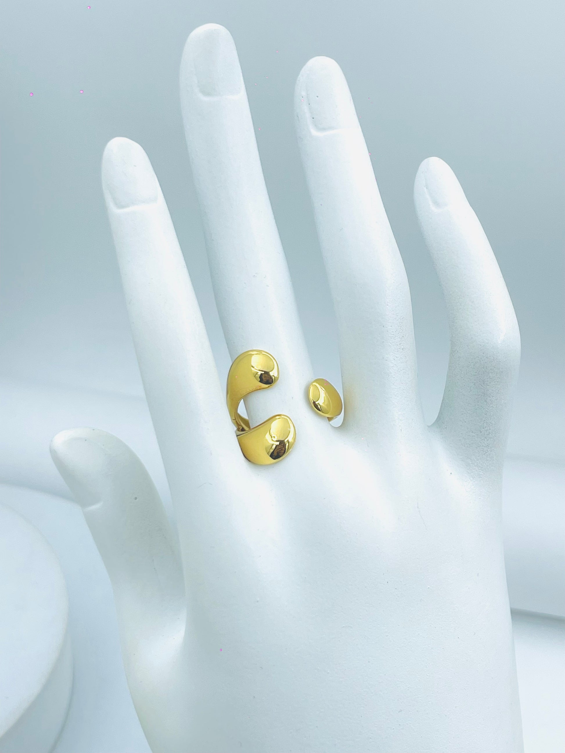 Stylish Gold Adjustable Open Ring for Women