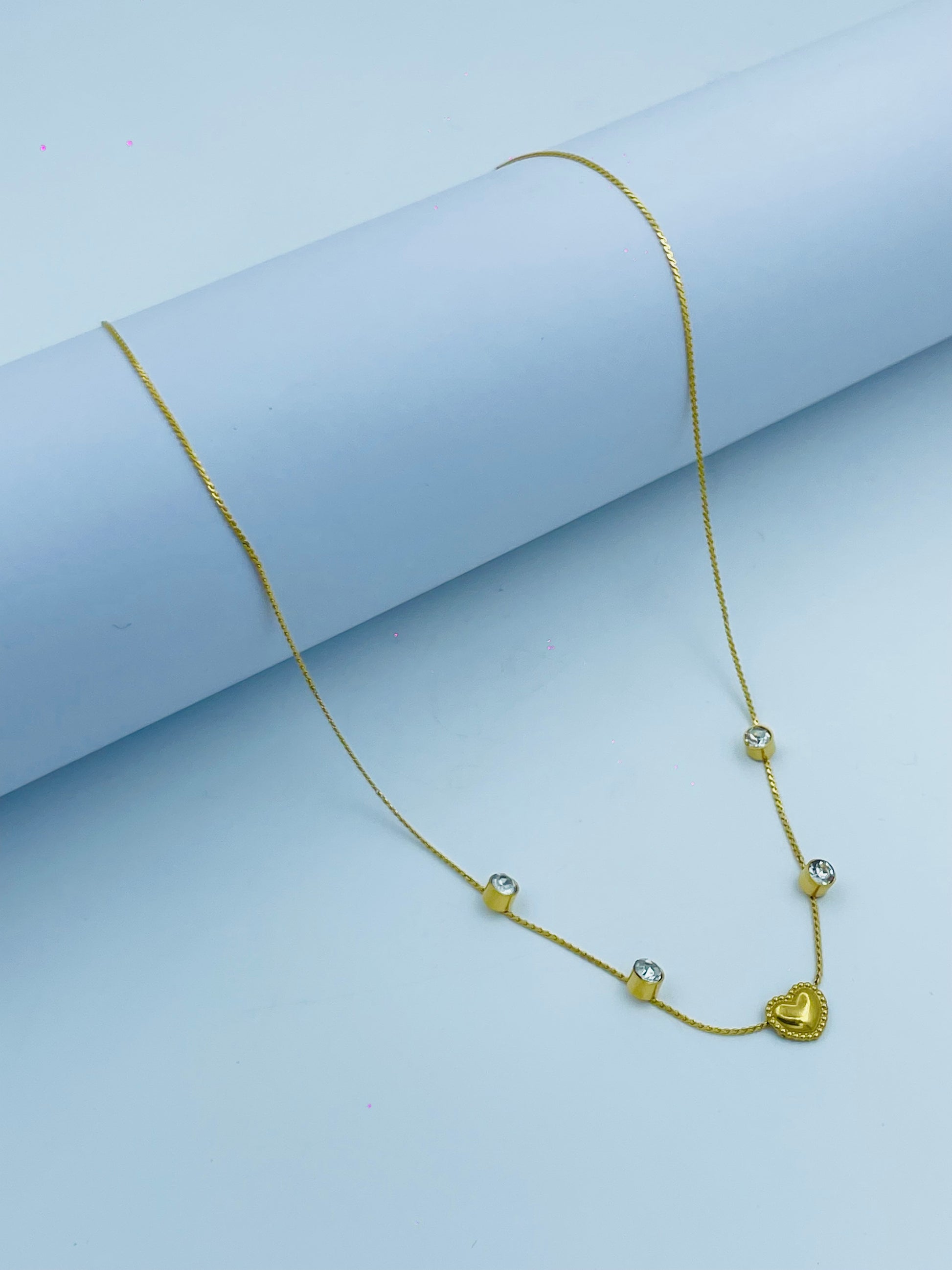 Elegant Gold Diamond Heart Necklace  Perfect Gift