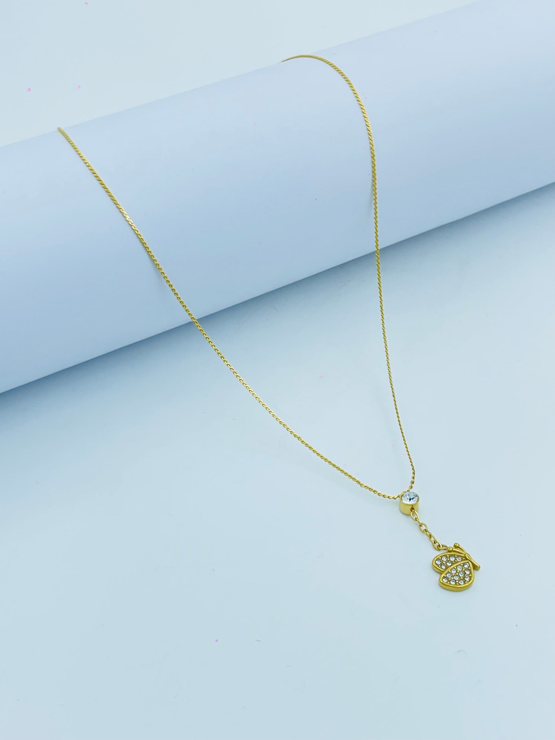 Elegant Gold Necklace with Bear Pendant