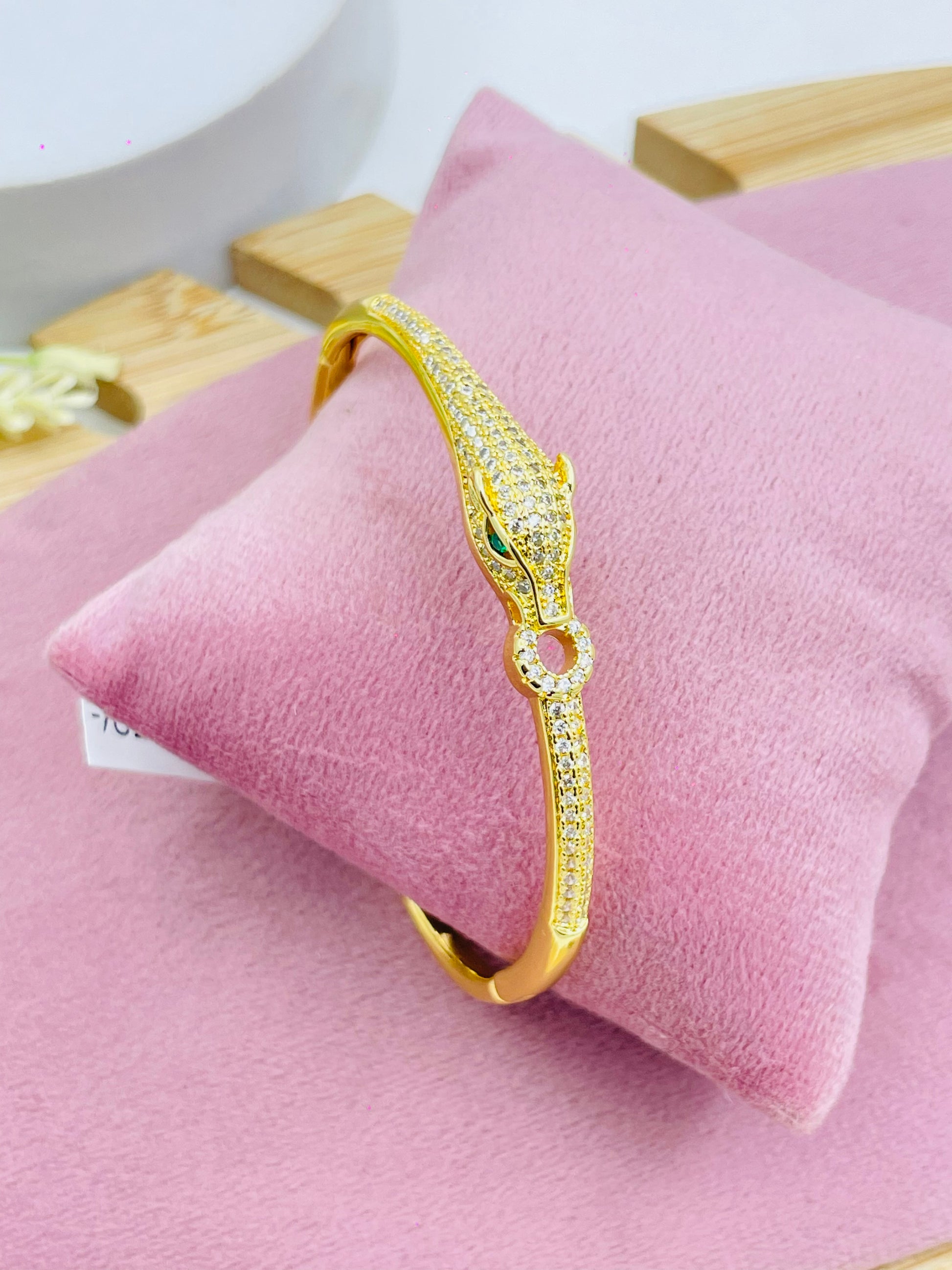 Elegant Gold Plated Serpent Bracelet with Crystal Accents