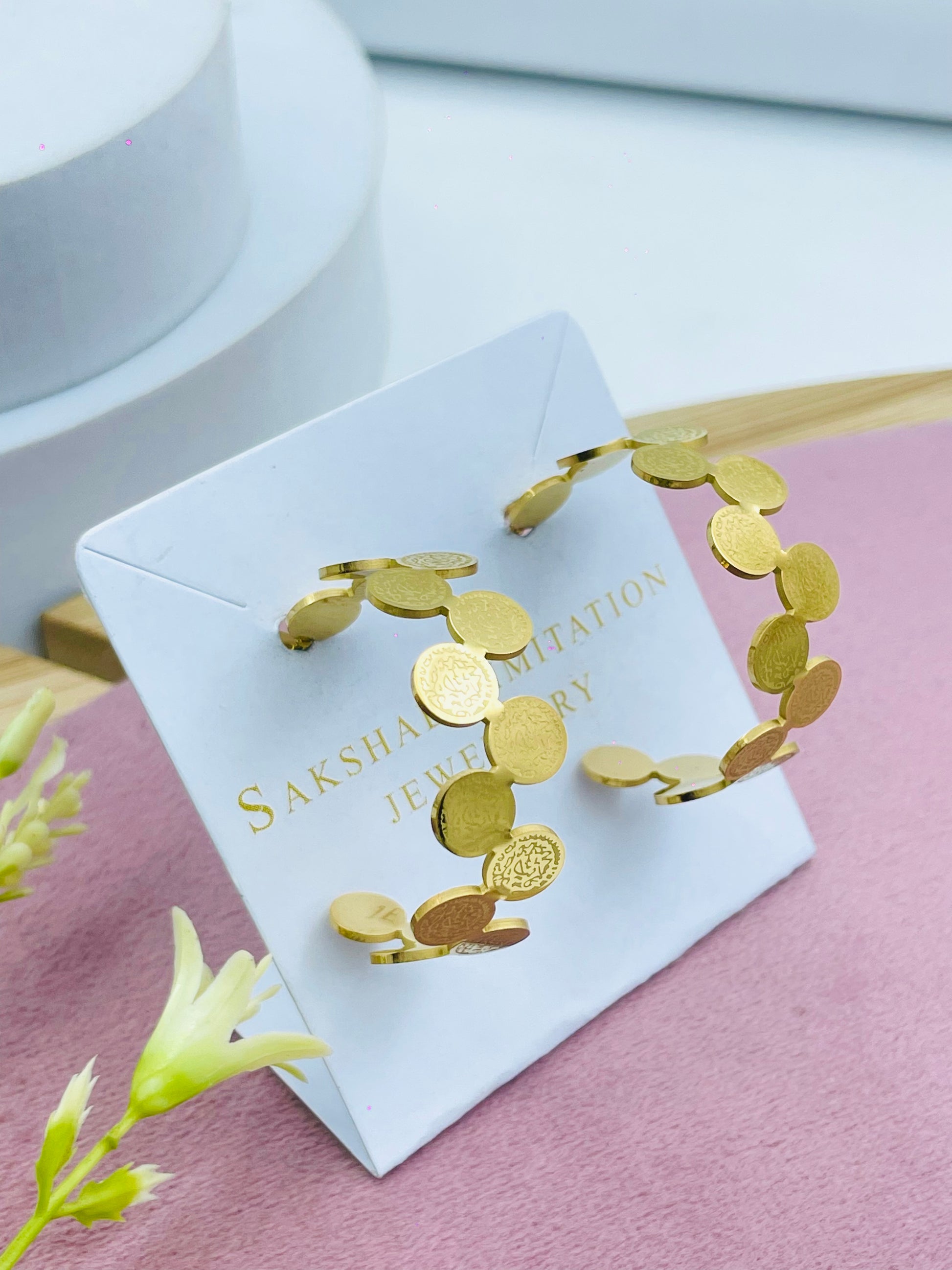 Elegant Gold Coin Design Bracelet  Saksham Imitation Jewelry