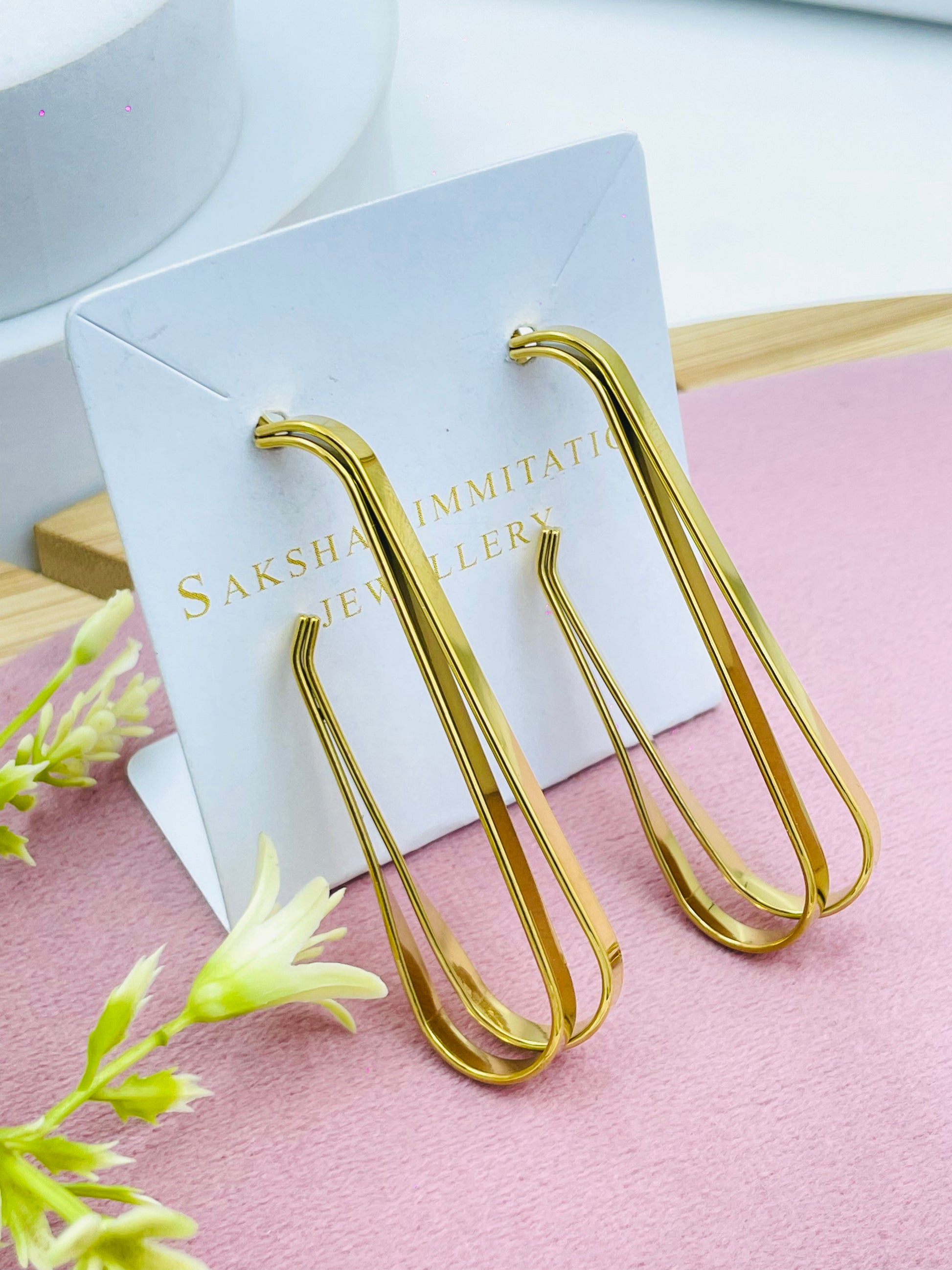 Stylish GoldTone Drop Earrings for Women