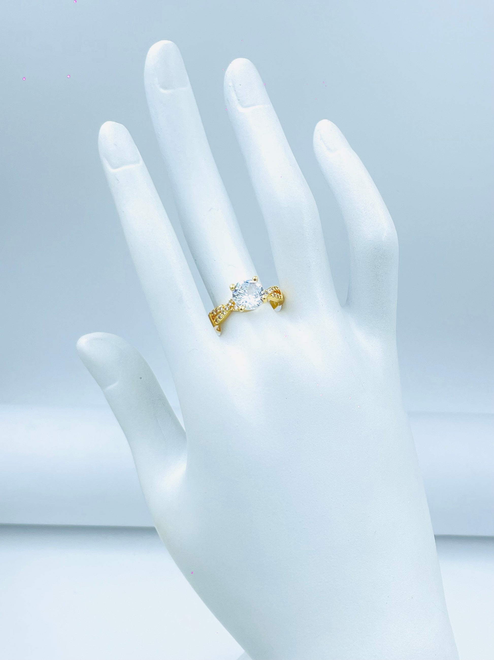Elegant GoldPlated Ring with Cubic Zirconia