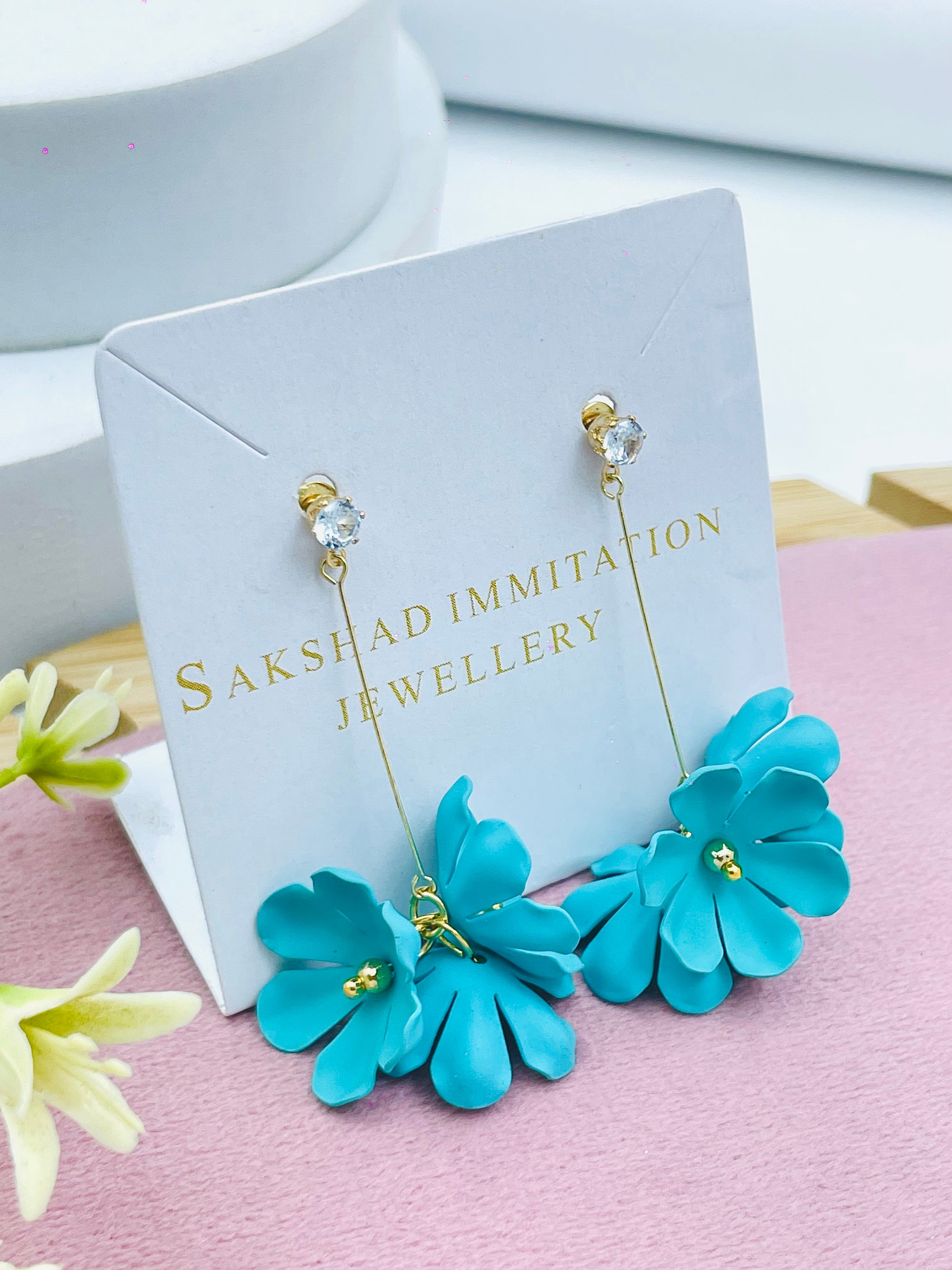 Elegant Floral Drop Earrings  Stylish Imitation Jewellery