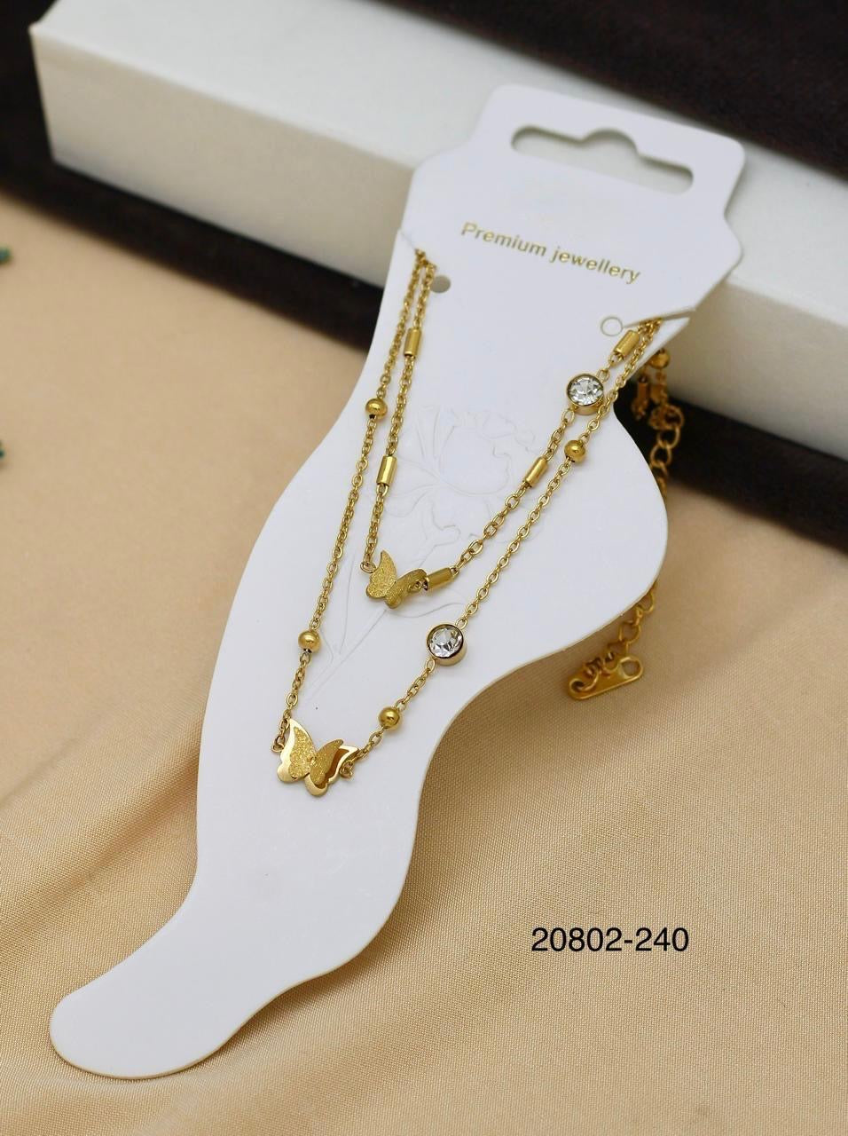 Gold Butterfly Anklet – Women’s Layered Charm Jewelry