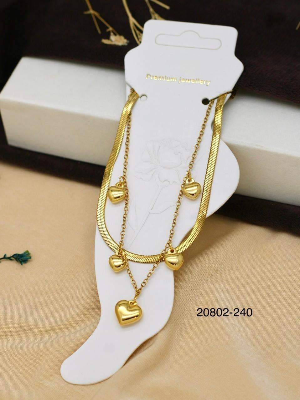 Gold Heart Anklet for Women – Fashion Chain Jewelry