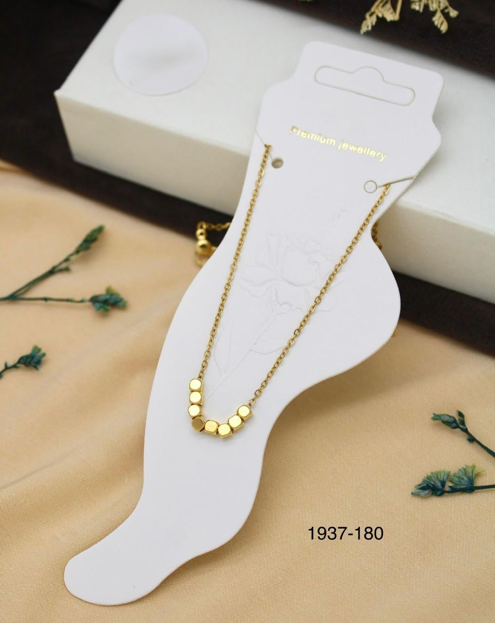 Gold Bead Anklet for Women – Simple Chain Foot Jewelry