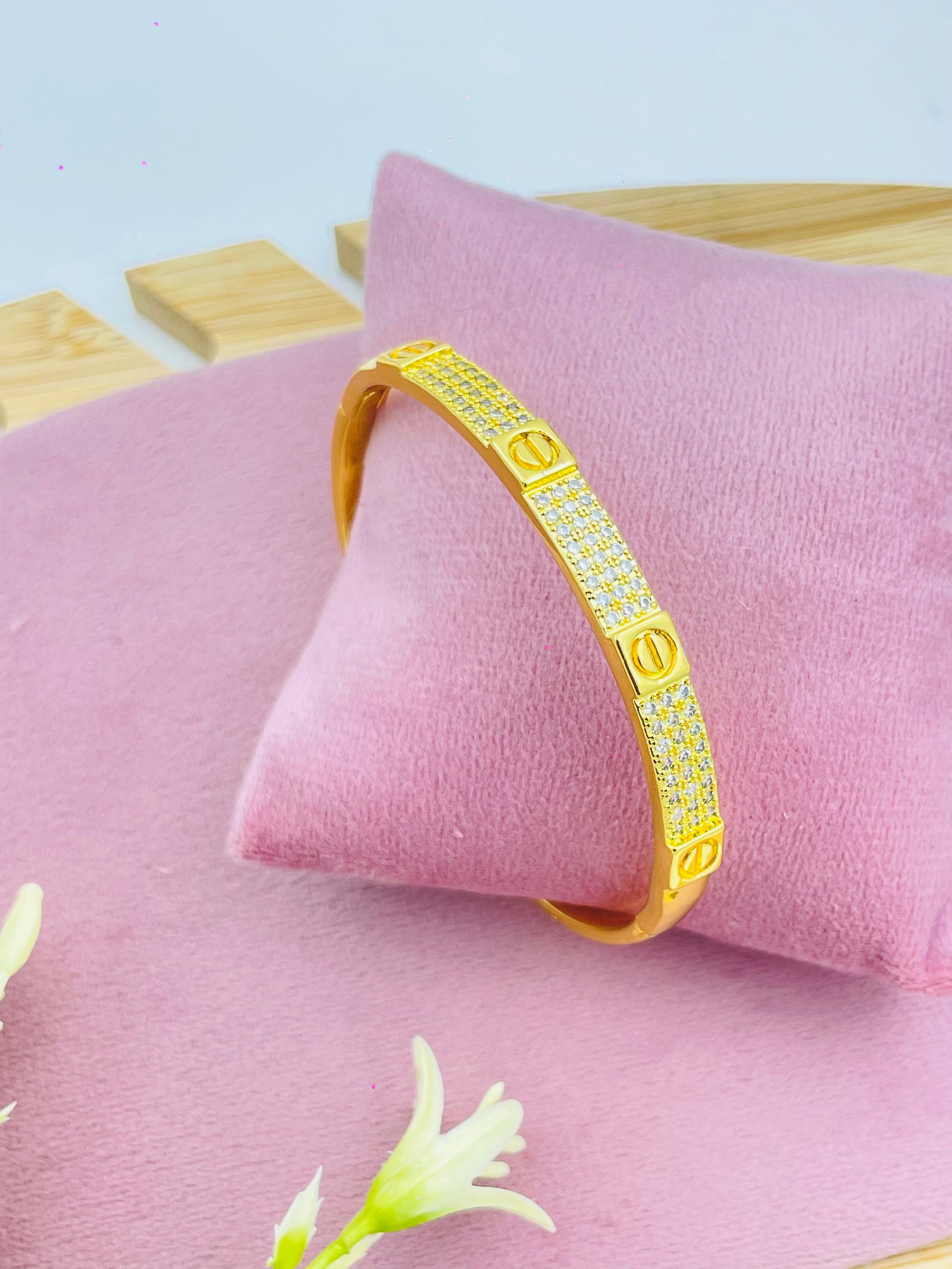 Elegant Gold and Diamond Bangle