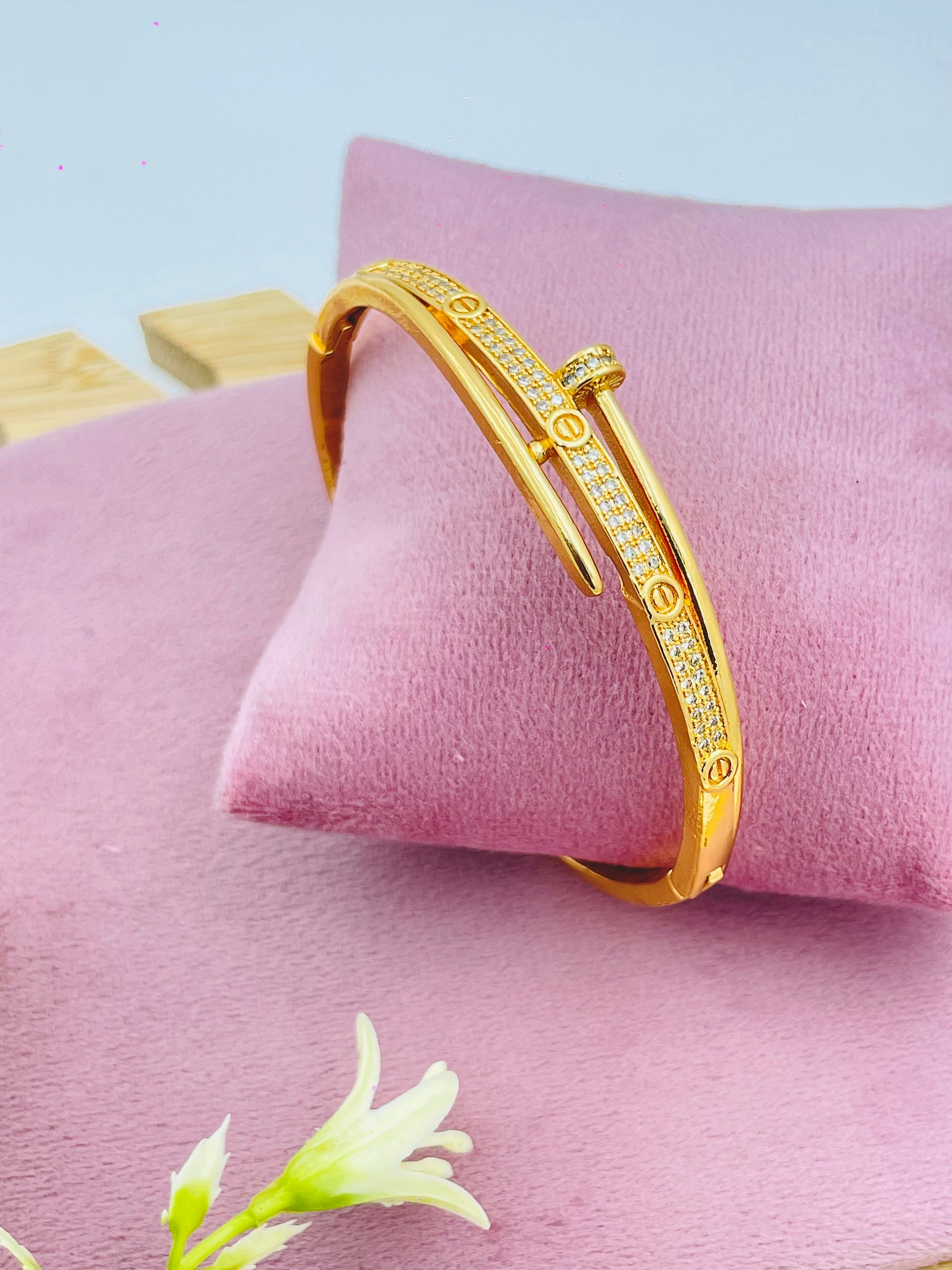 Elegant Gold and Diamond Bangle  Luxurious Jewelry