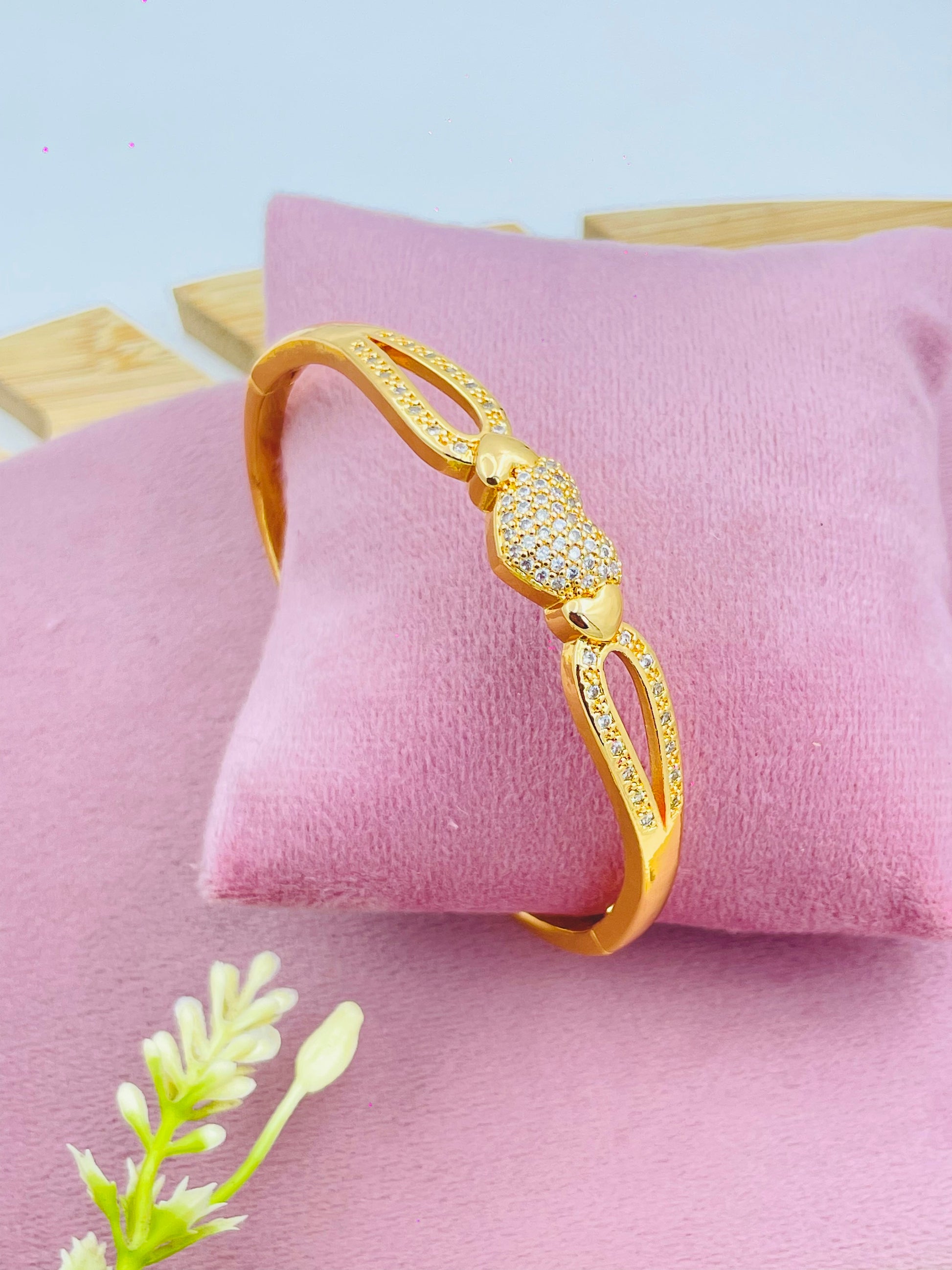 Elegant Gold Plated Bracelet with Diamond Accents