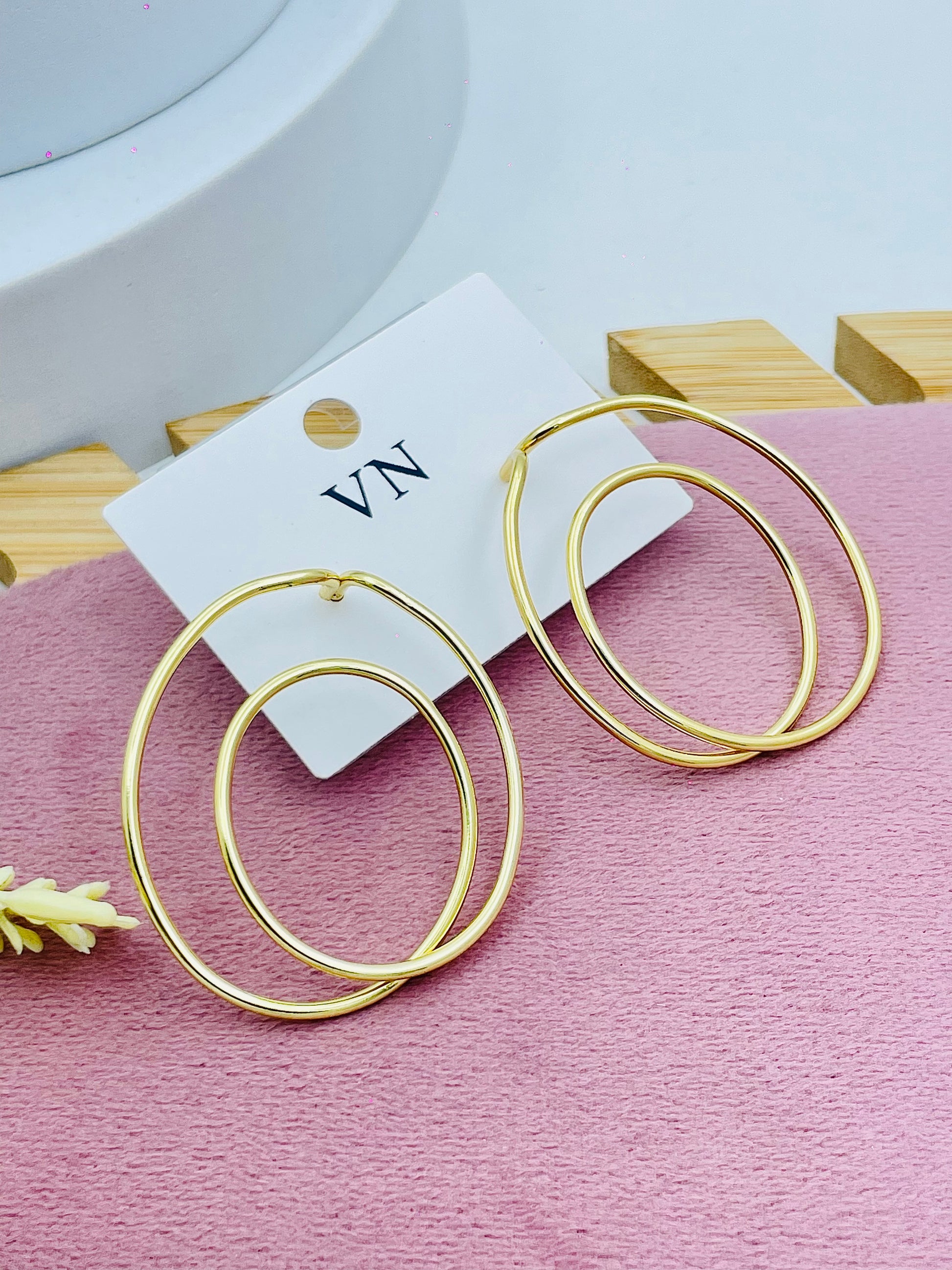 Elegant Gold Double Hoop Earrings