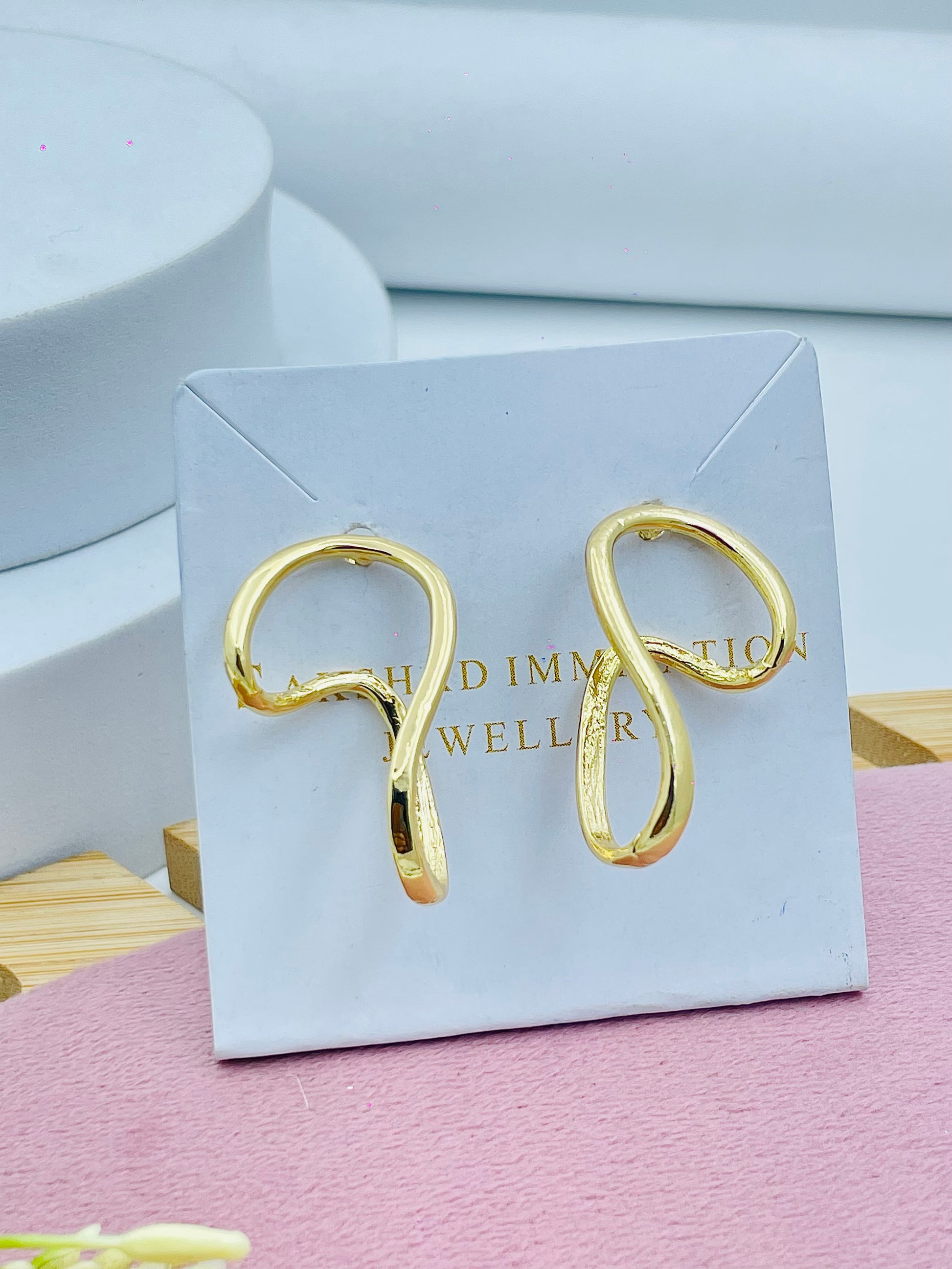 Elegant Gold Plated Abstract Earrings  Stylish Jewelry