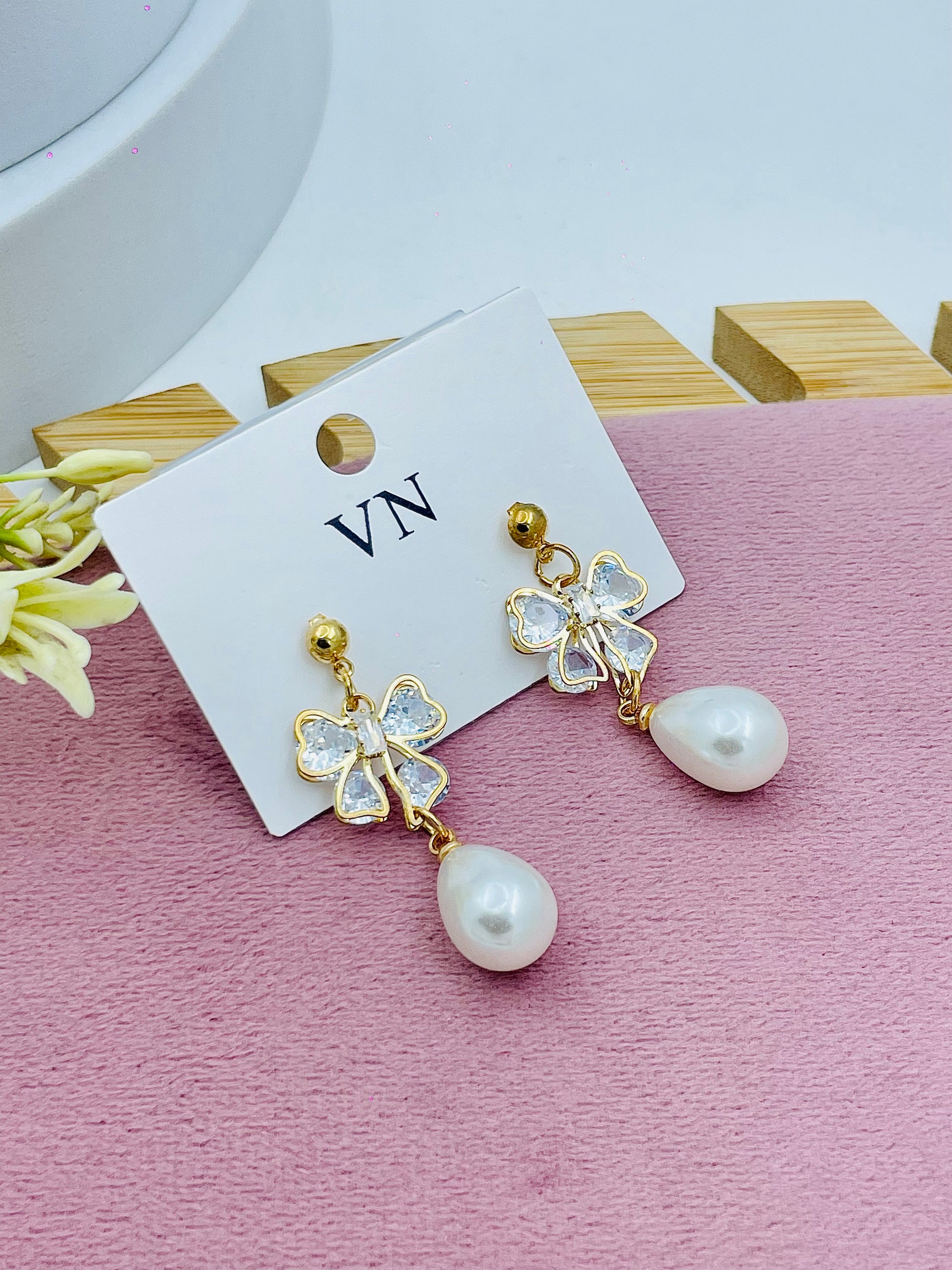 Elegant Butterfly Pearl Drop Earrings  Perfect for Any Occasion