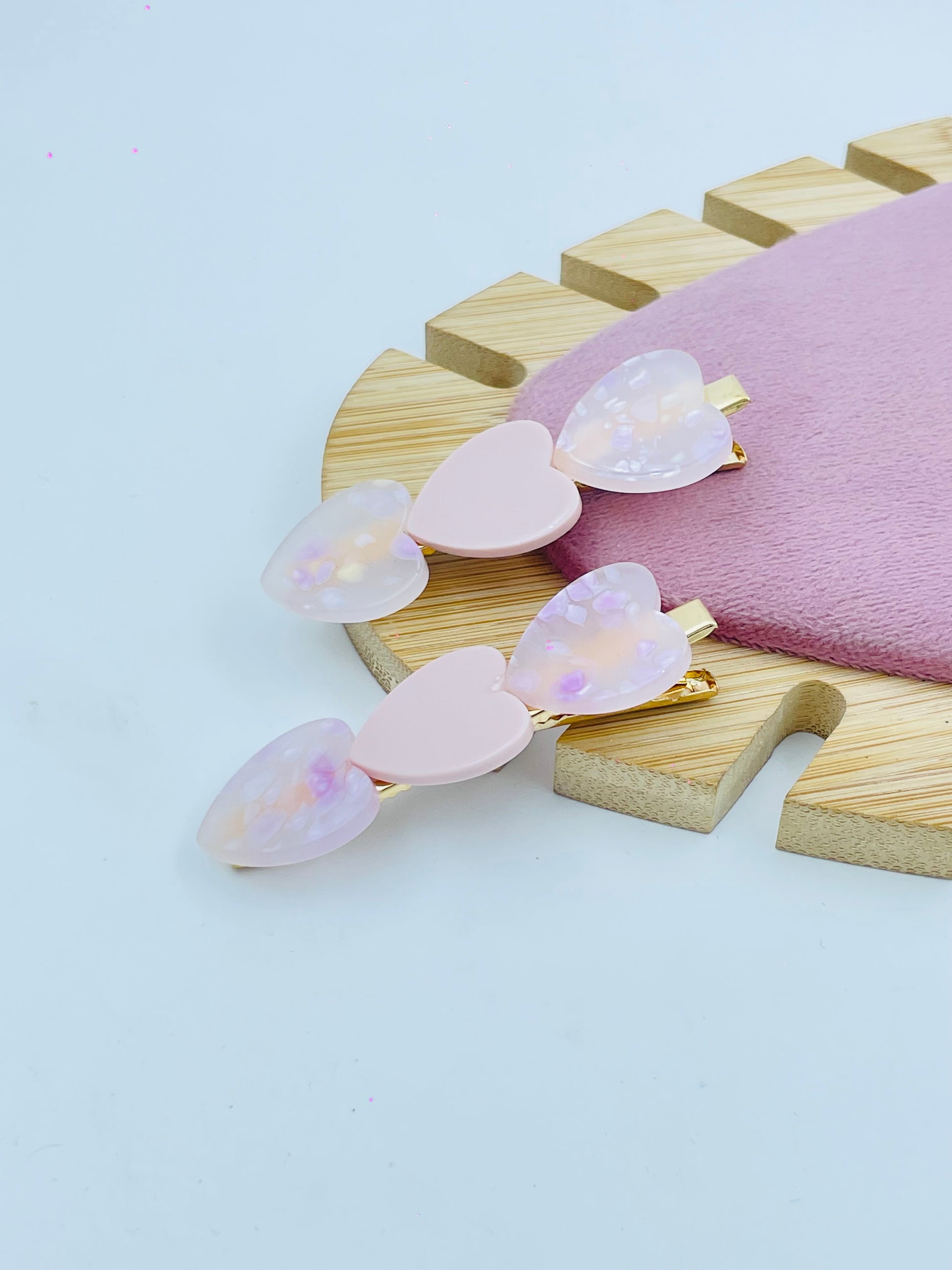 Pink and Purple Petal Dangle Stylish Hair clip Set of 2