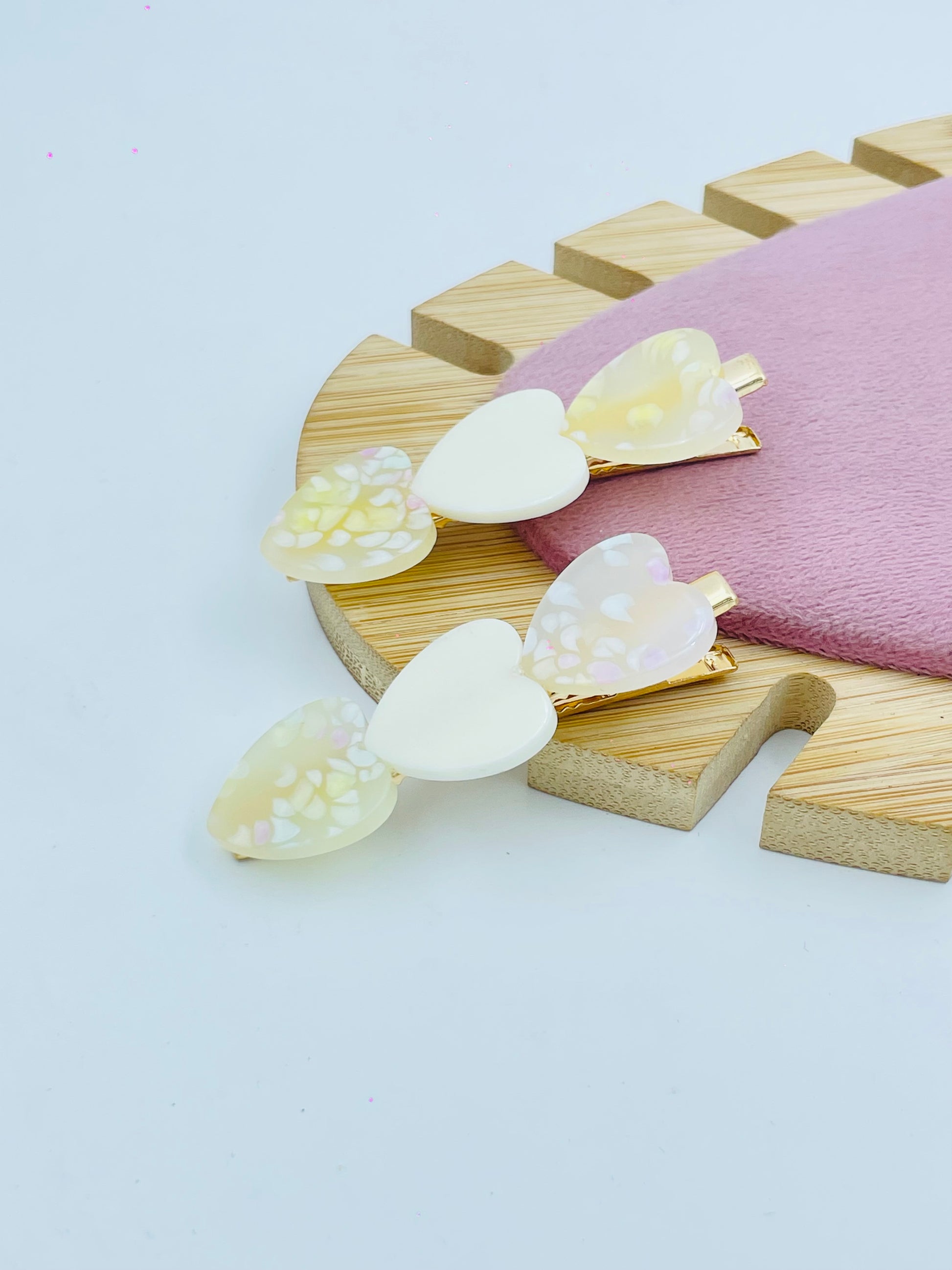 Elegant Pastel Teardrop Acrylic Hair clip Set of 2