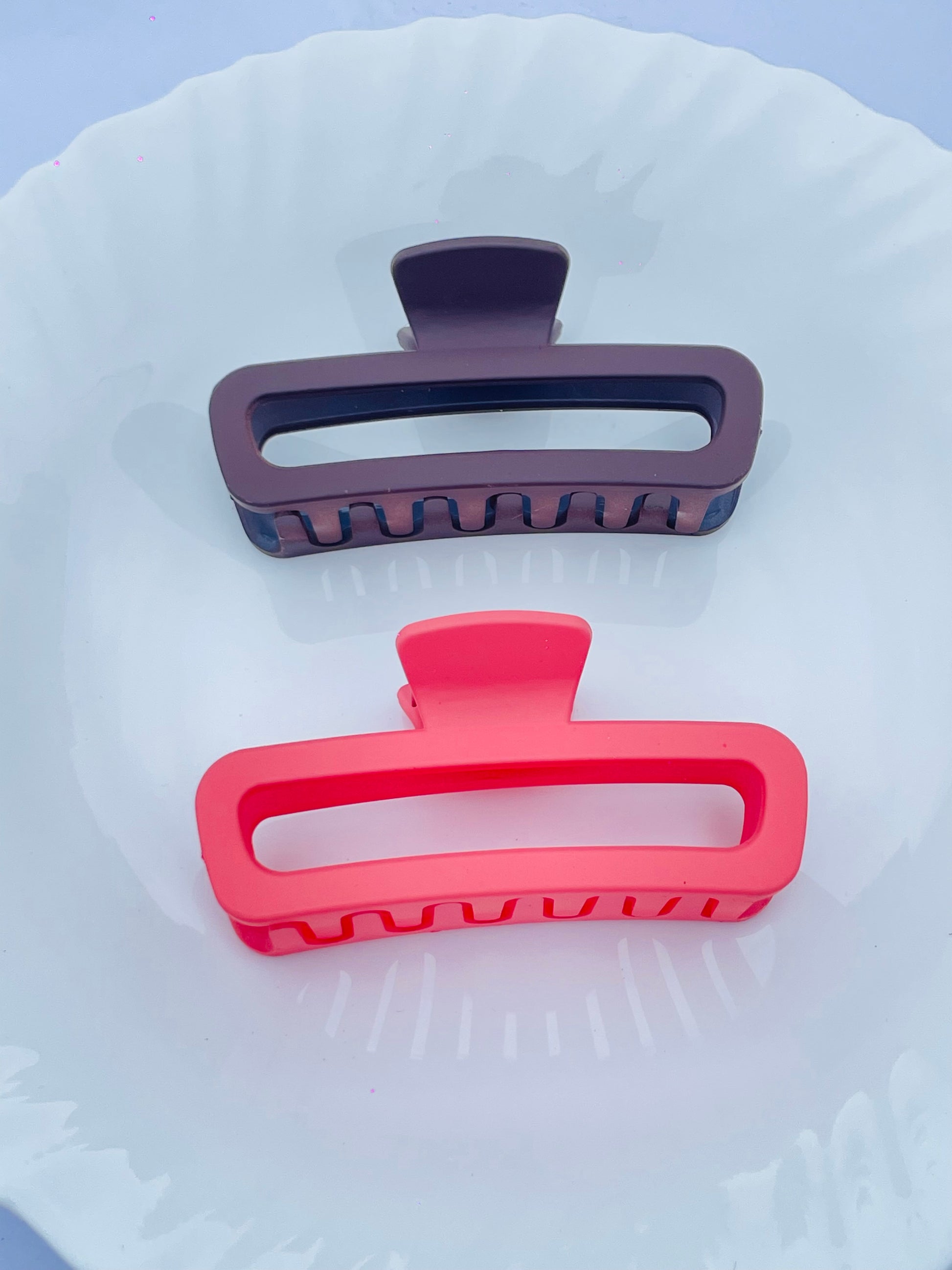 Two Tone Hair Claw Clips  Set of 2 colors