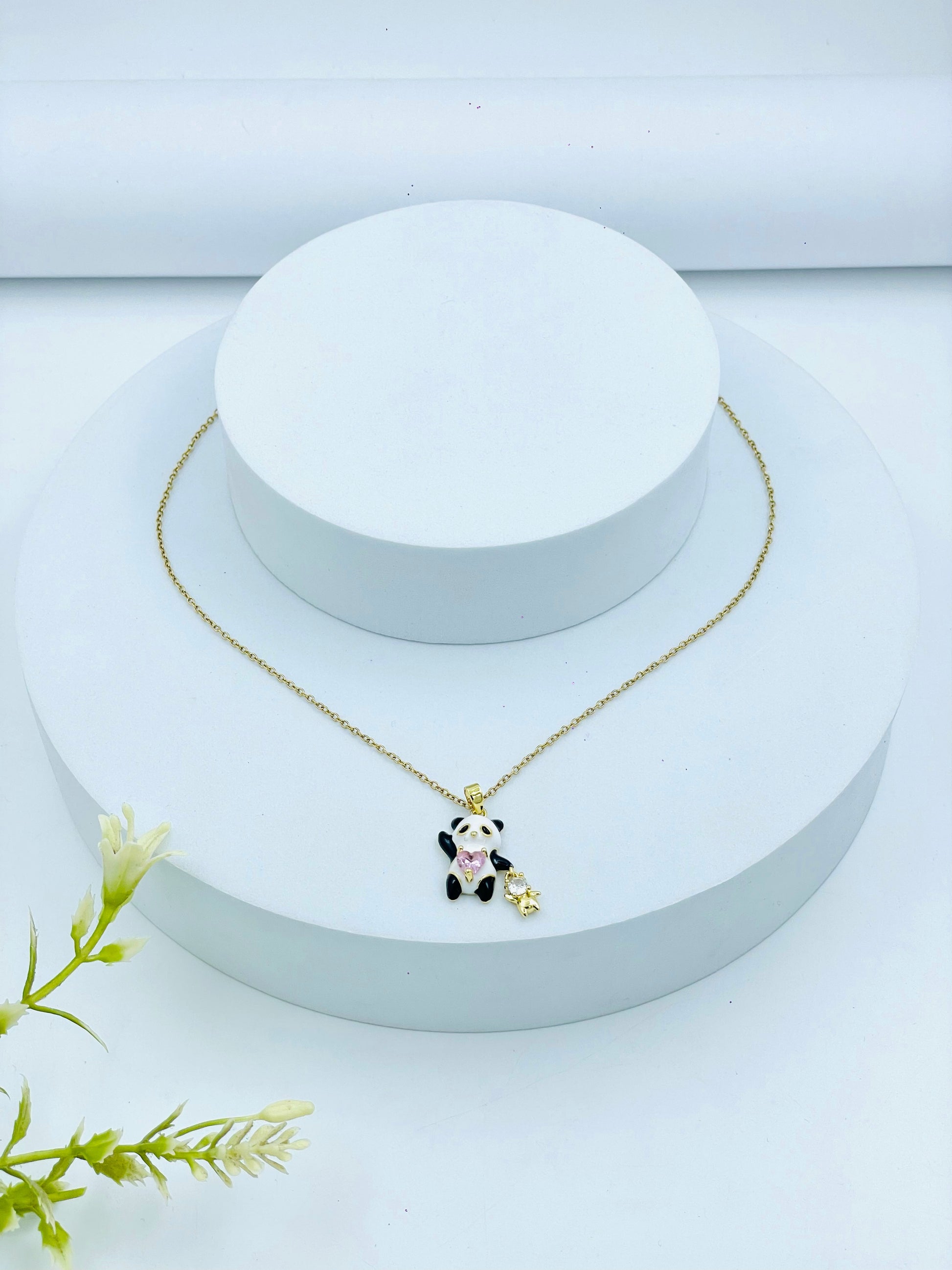 Cute Cow Pendant Necklace  Gold Chain and Charm