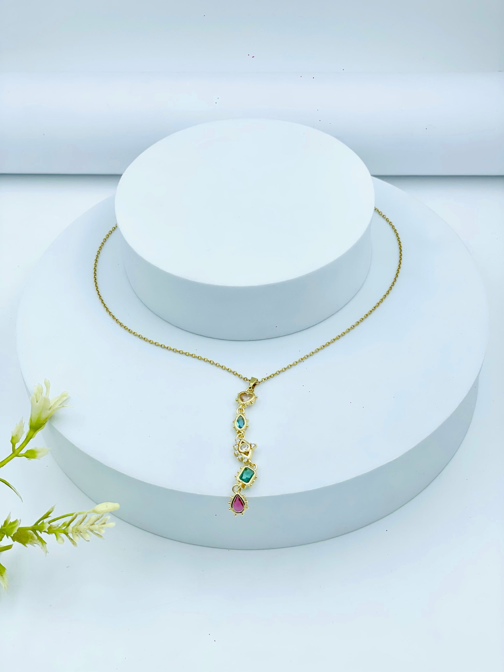 Elegant MultiStone Pendant Necklace  Stylish Jewelry