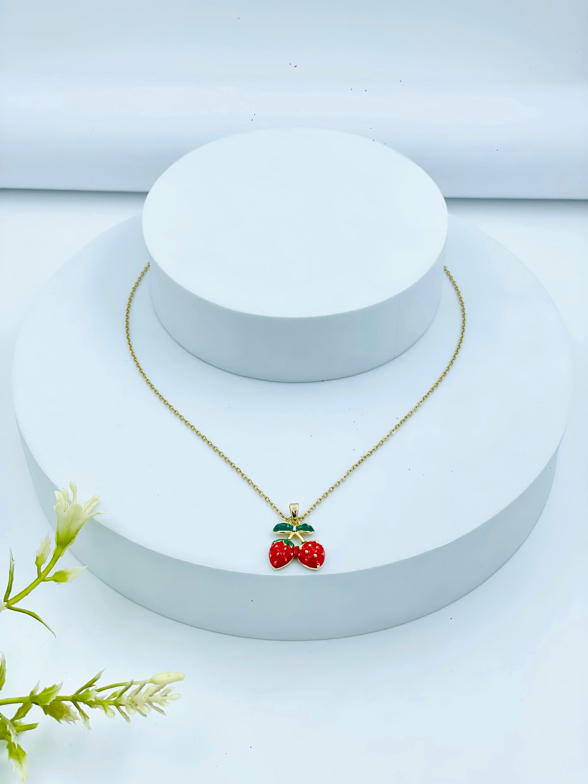 Cherry Pendant Necklace  Elegant and Stylish