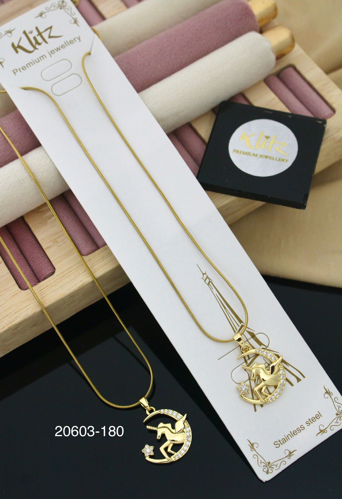 Gold Tone Stainless Steel Zodiac Pendant Necklace