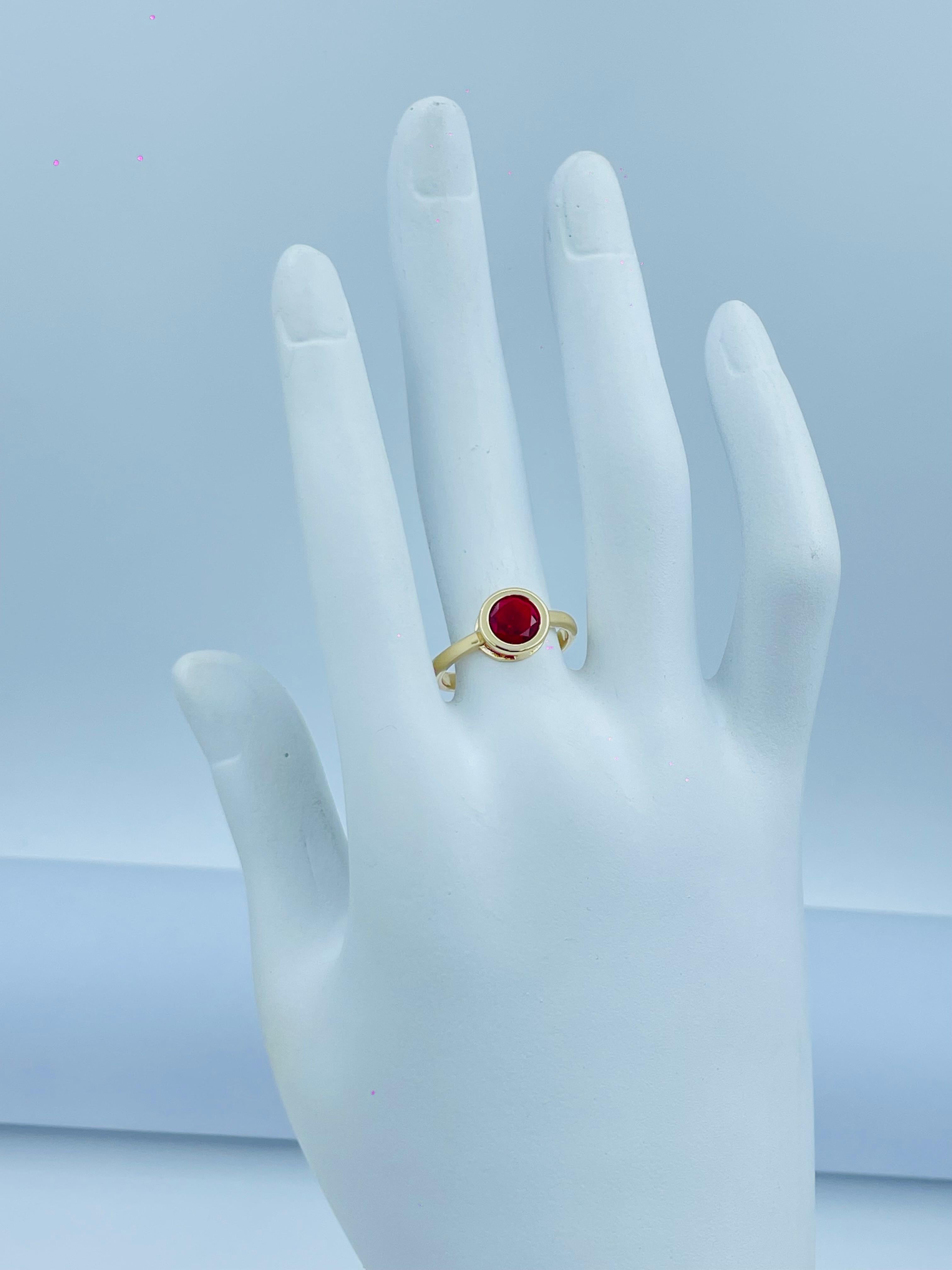 Ruby-Inspired Gold-Plated Ring