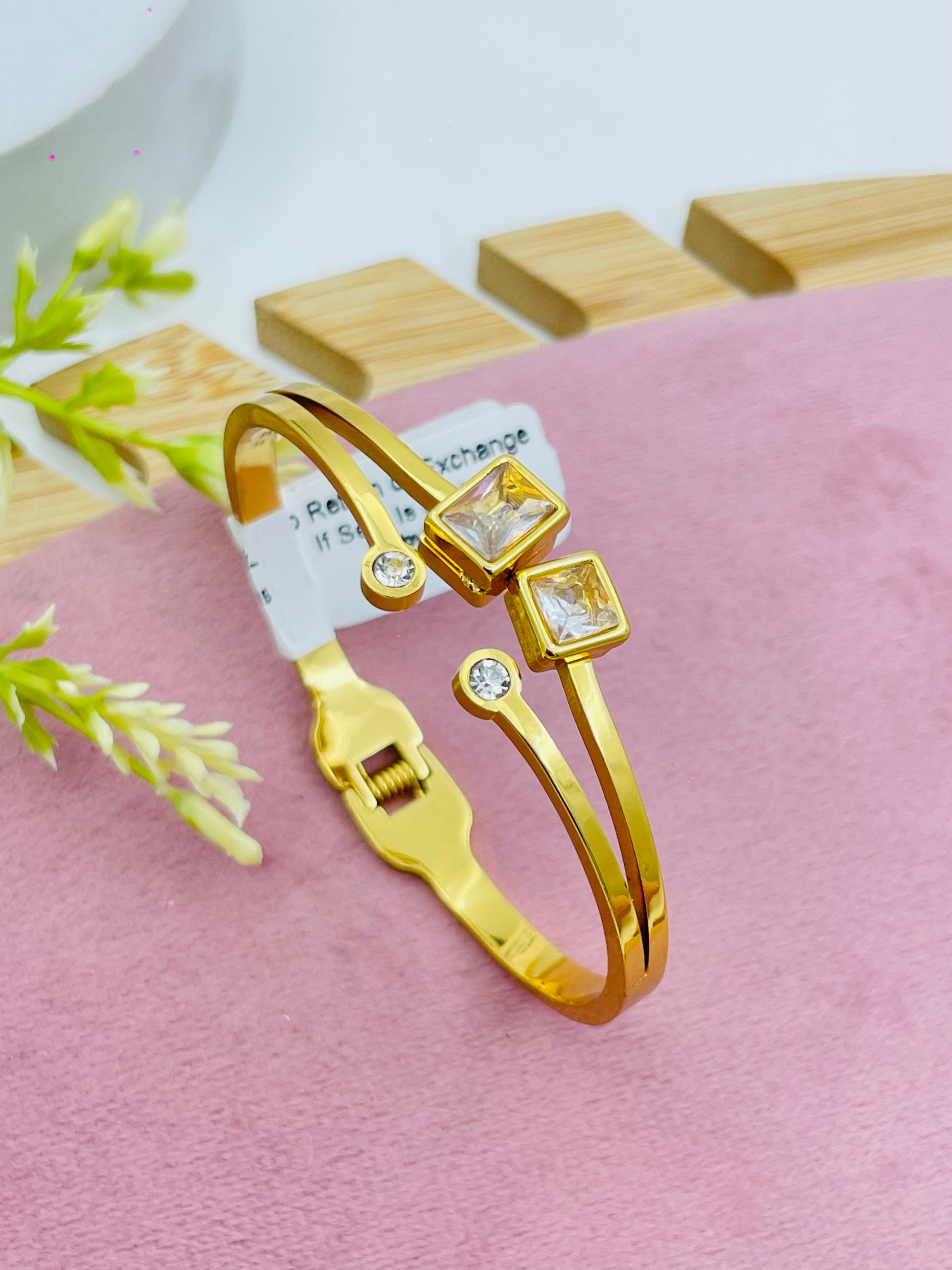 Stylish GoldPlated Crystal Bracelet