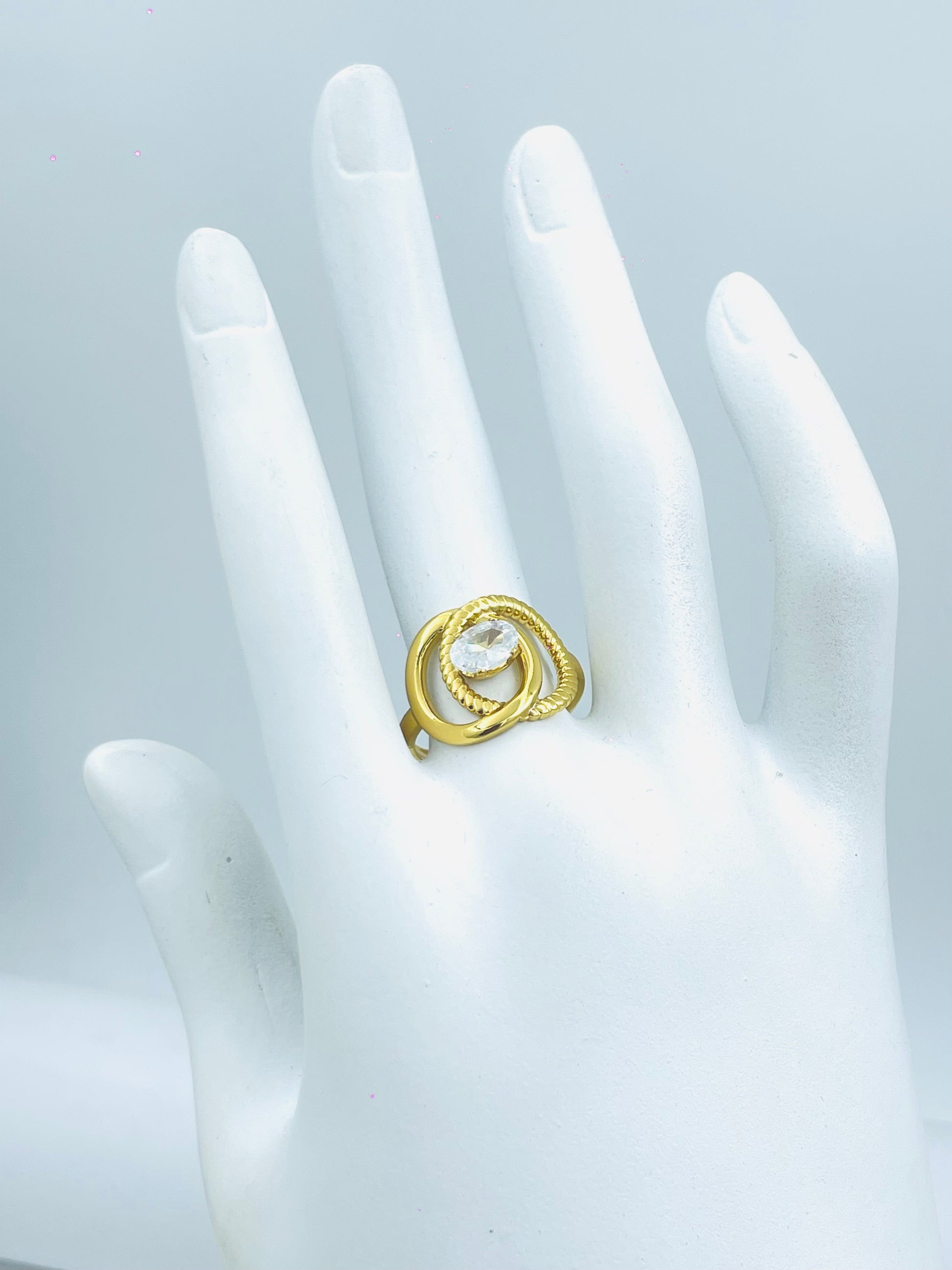 Elegant Gold and Silver Dual Band Ring for Women