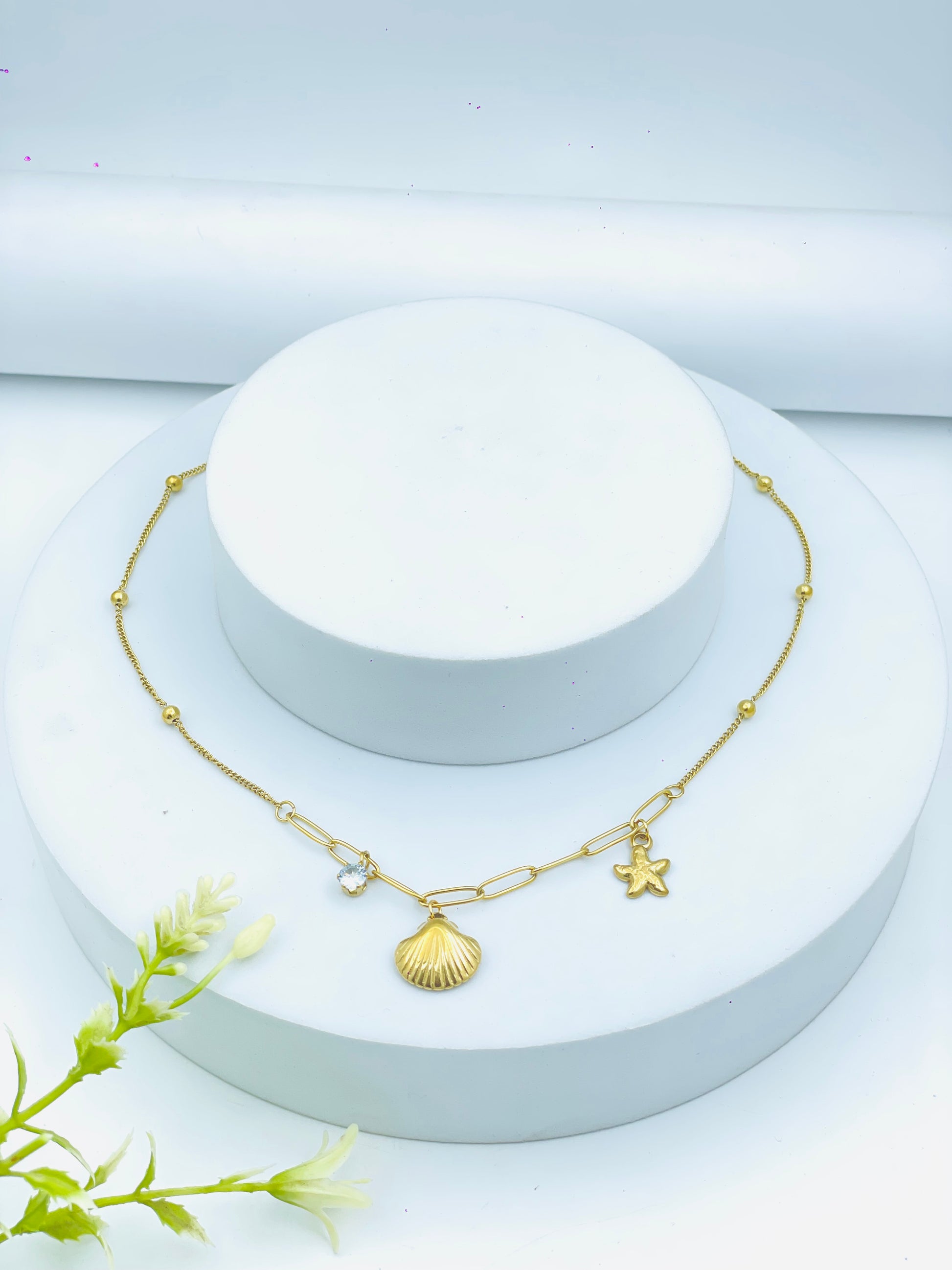Elegant GoldPlated BeachThemed Anklet