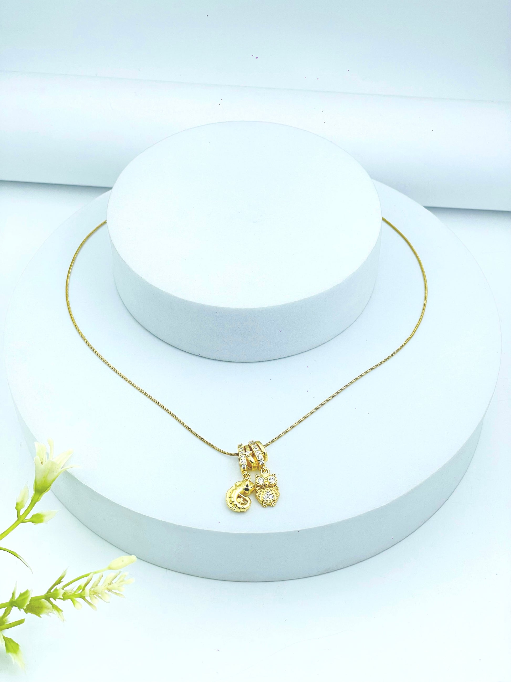Elegant Gold Necklace with Number Pendant  Perfect Gift