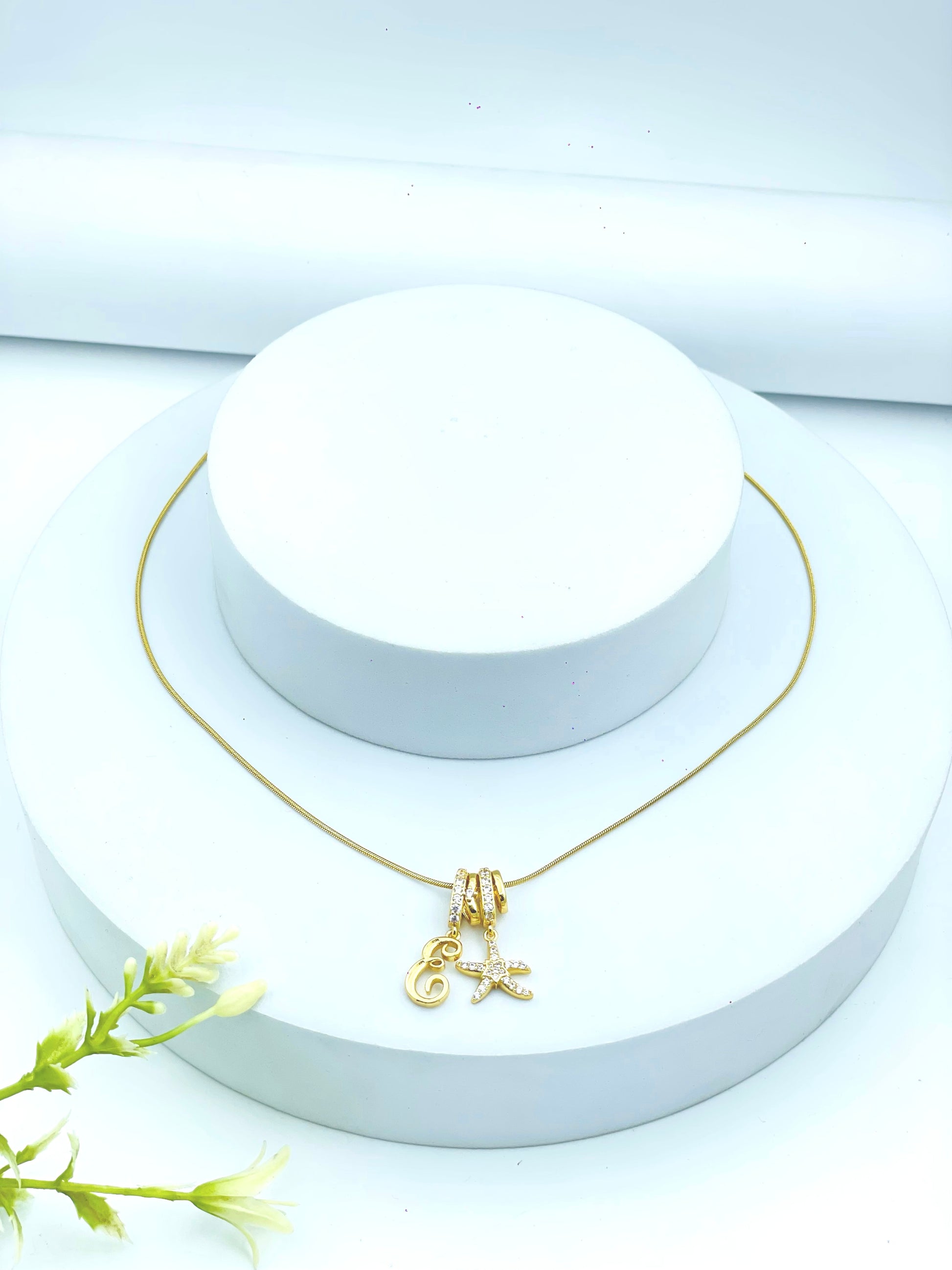 Elegant Gold Alphabet Pendant Necklace