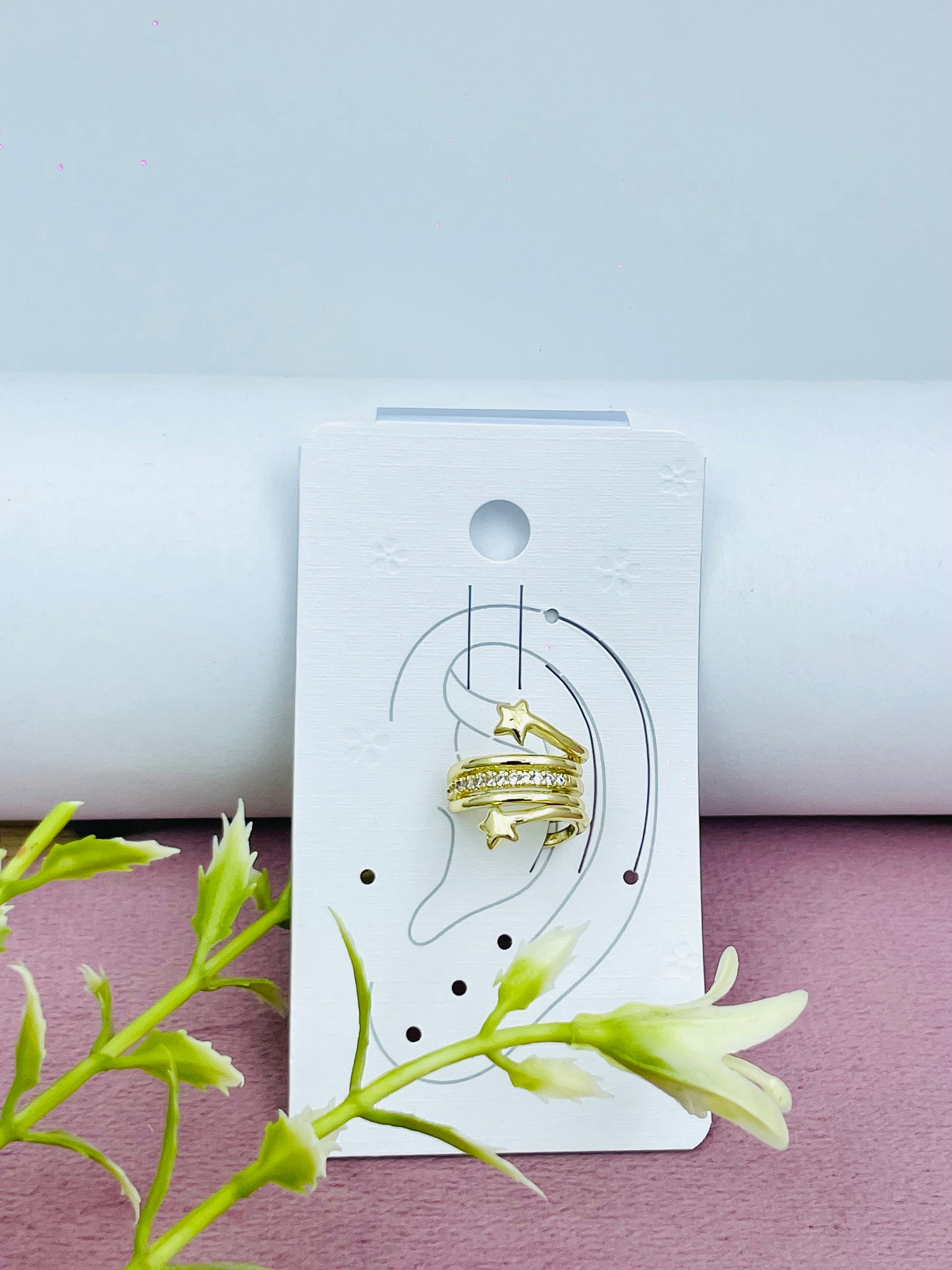 Elegant Gold Moon and Star Ear Cuff Jewelry Pack of 1