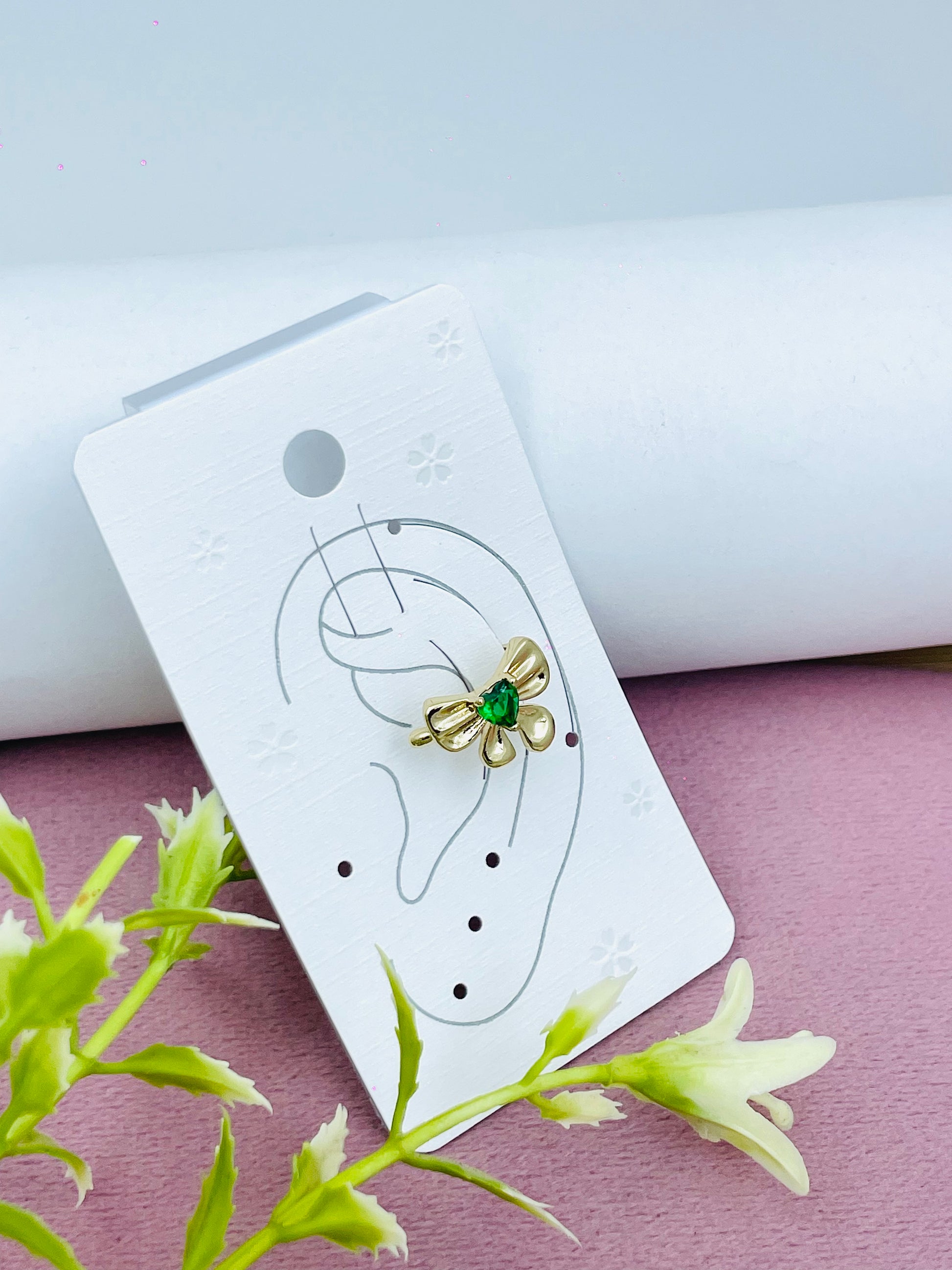 Gold Plated Emerald Butterfly Stud Earring  Elegant Jewelry Pack of 1