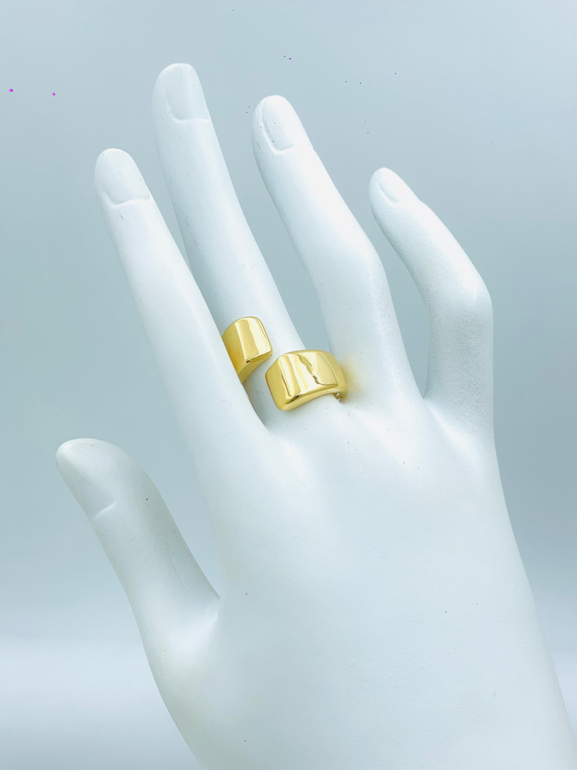 Elegant GoldPlated Adjustable Ring Set for Women