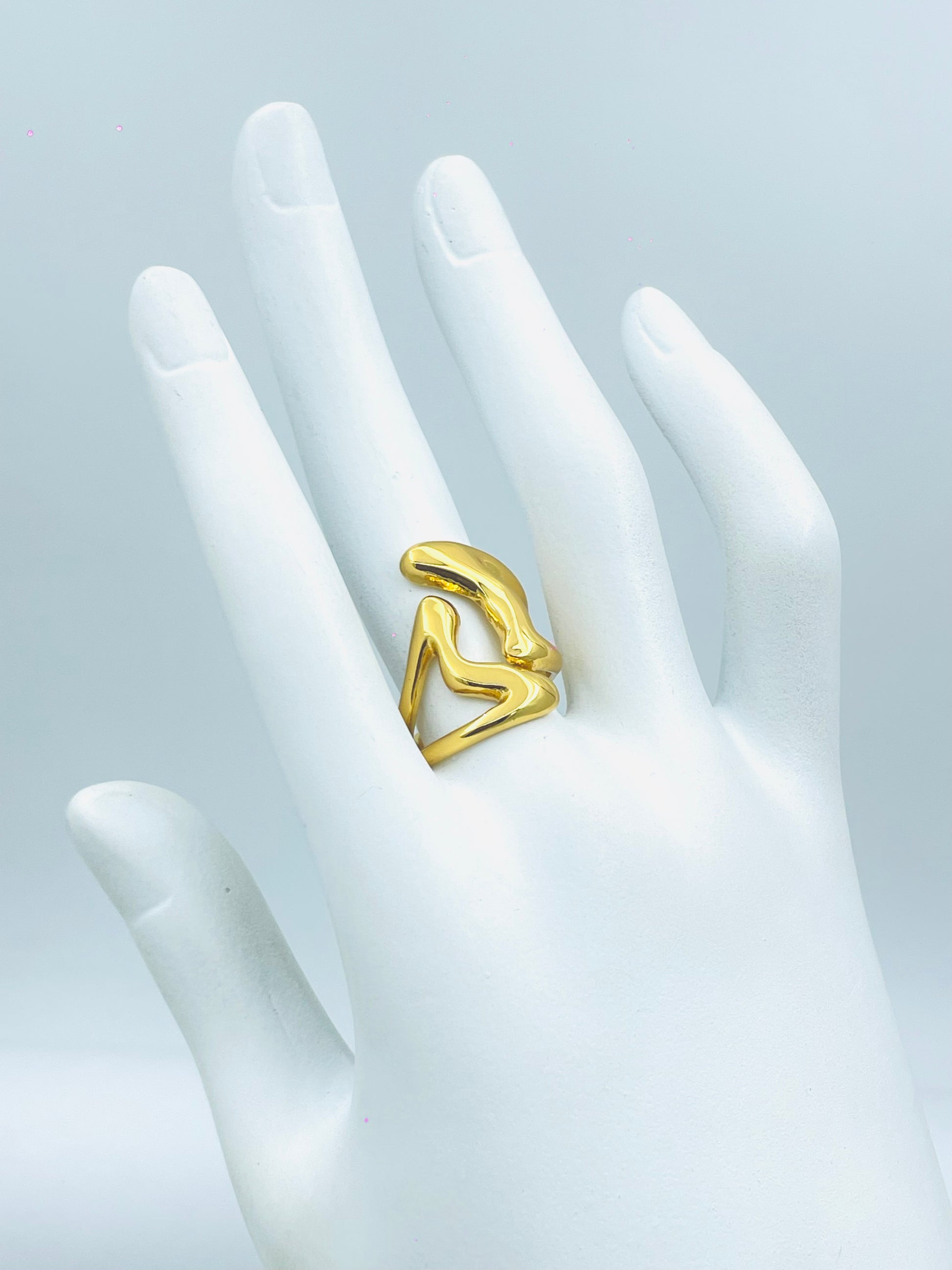 Elegant Abstract Gold Tone Ring for Women