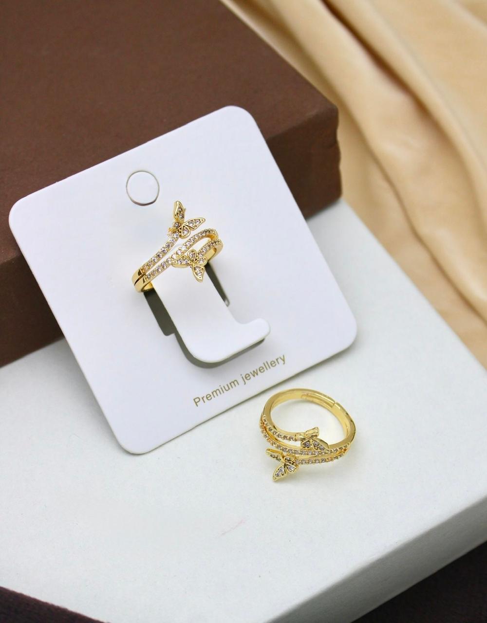 Elegant Gold Snake Ring with Crystals  Premium Jewelry