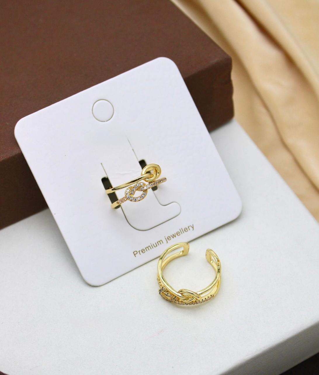 Elegant Gold Knot Design Ring Set  Premium Jewellery