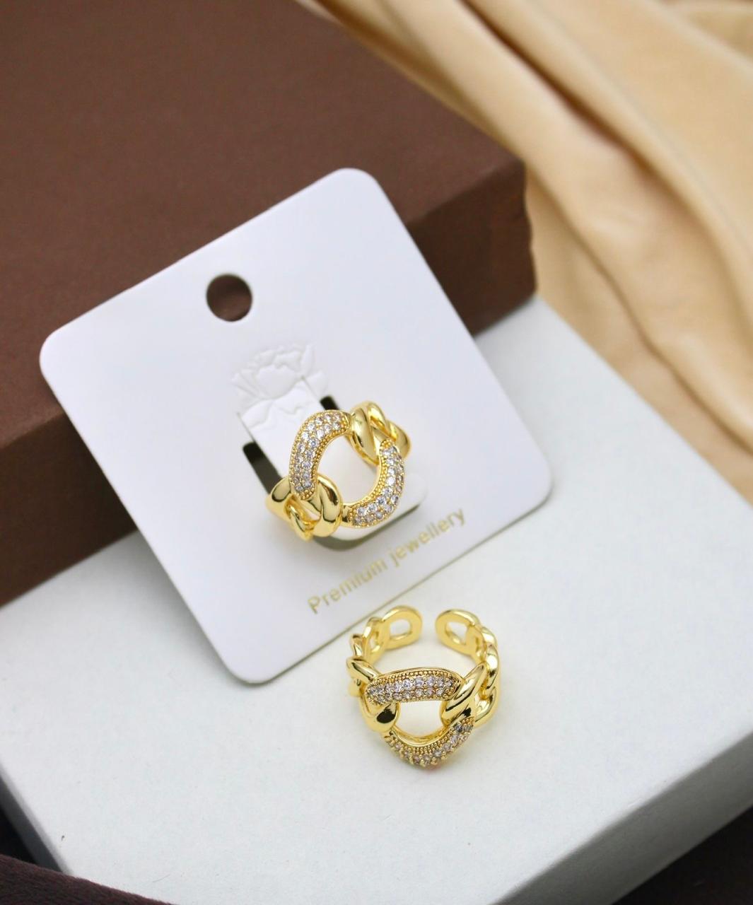 Elegant Gold and Silver Chain Ring Set