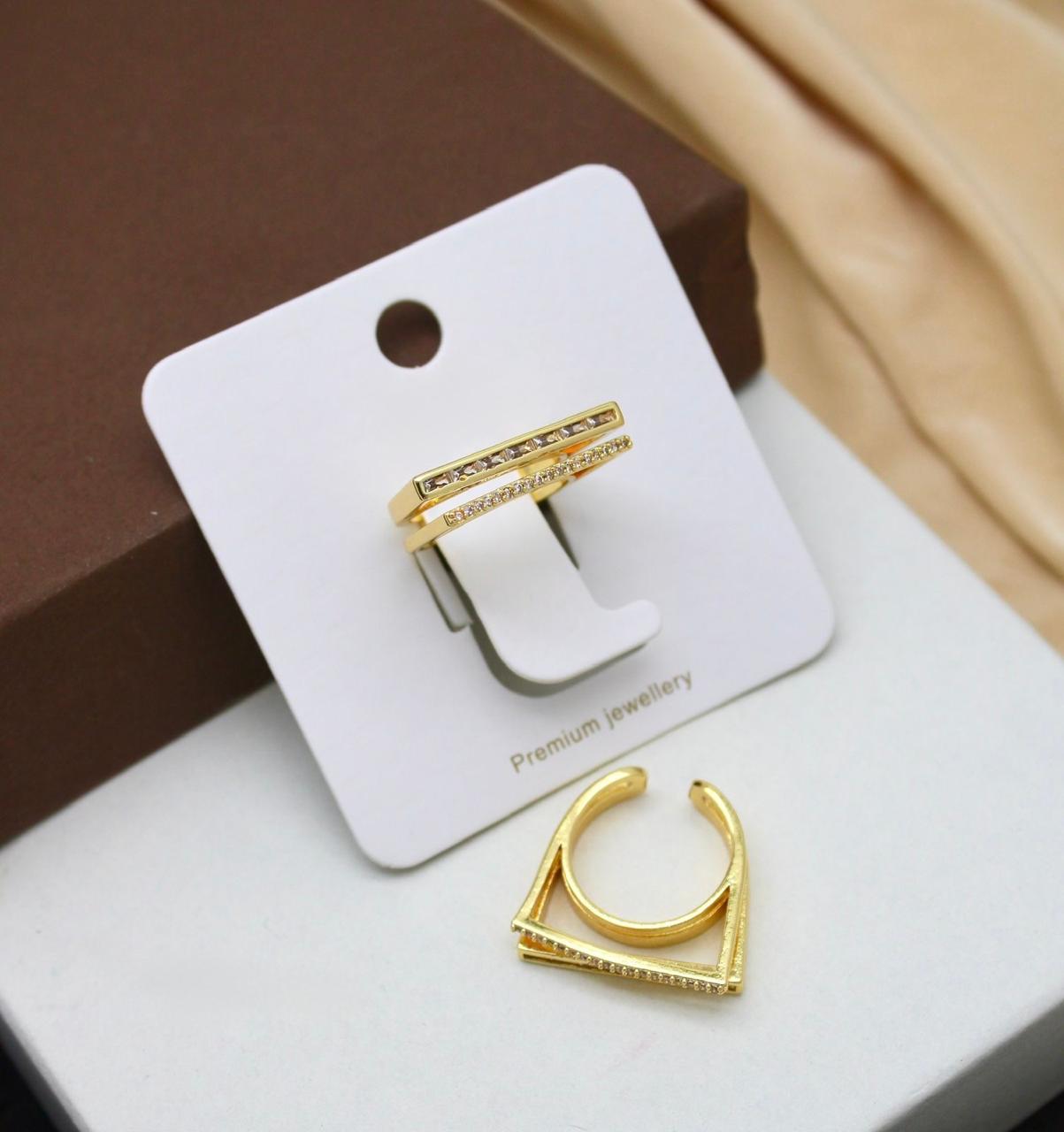 Premium Gold Geometric Ring Set  Elegant Jewellery