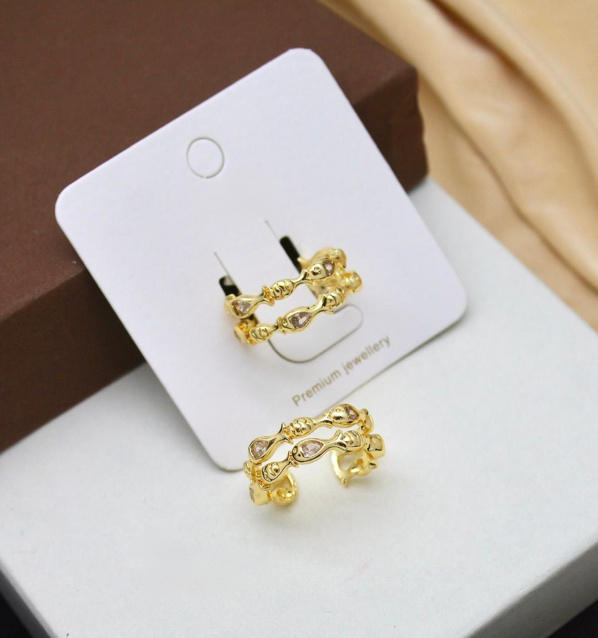 Gold Plated Twisted Hoop rings  Elegant Jewelry