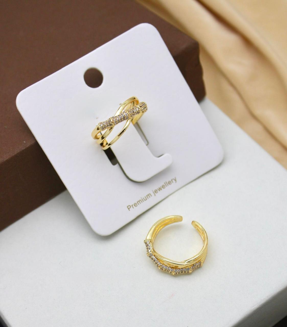 Elegant GoldToned Rhinestone Ear Cuffs