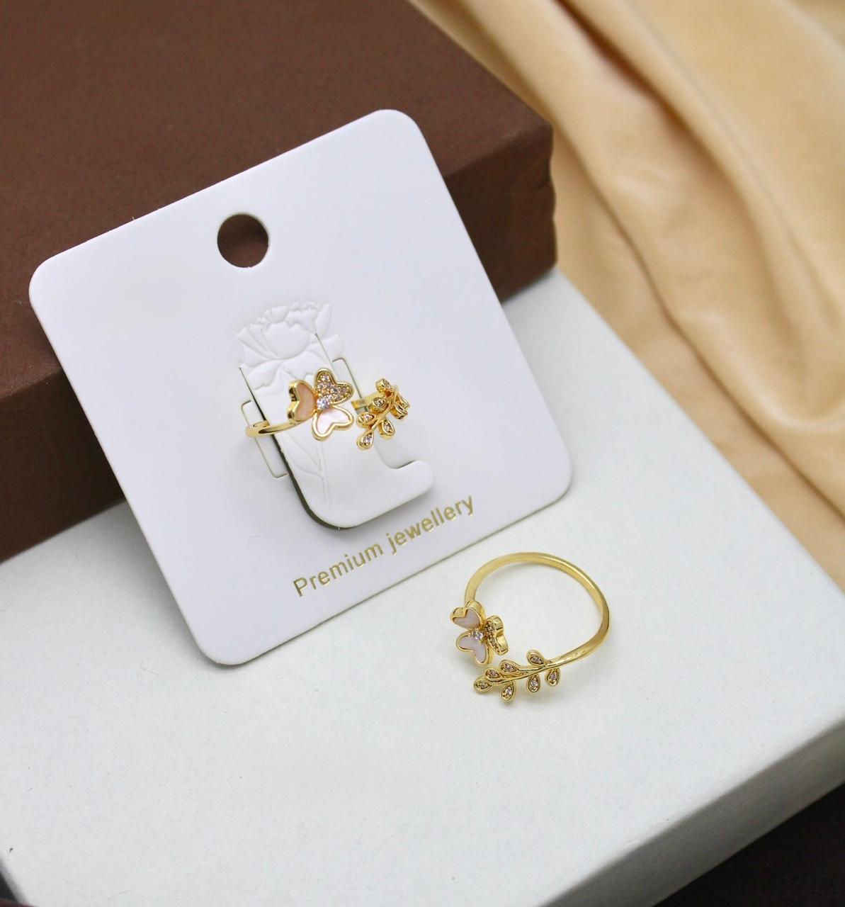 Elegant GoldPlated Butterfly Adjustable Ring for Women