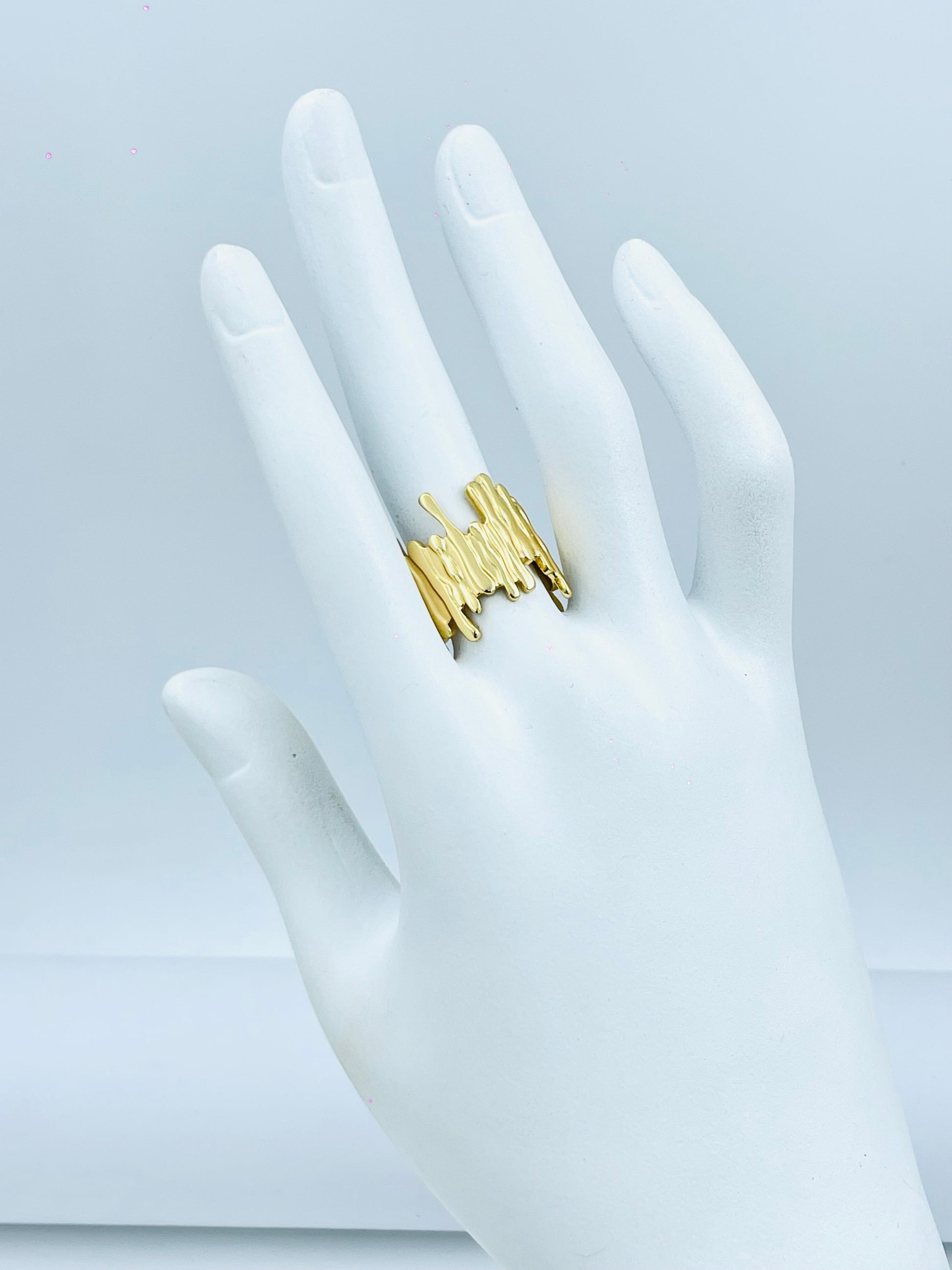 Stylish Gold Abstract Statement Ring  Fashion Jewelry