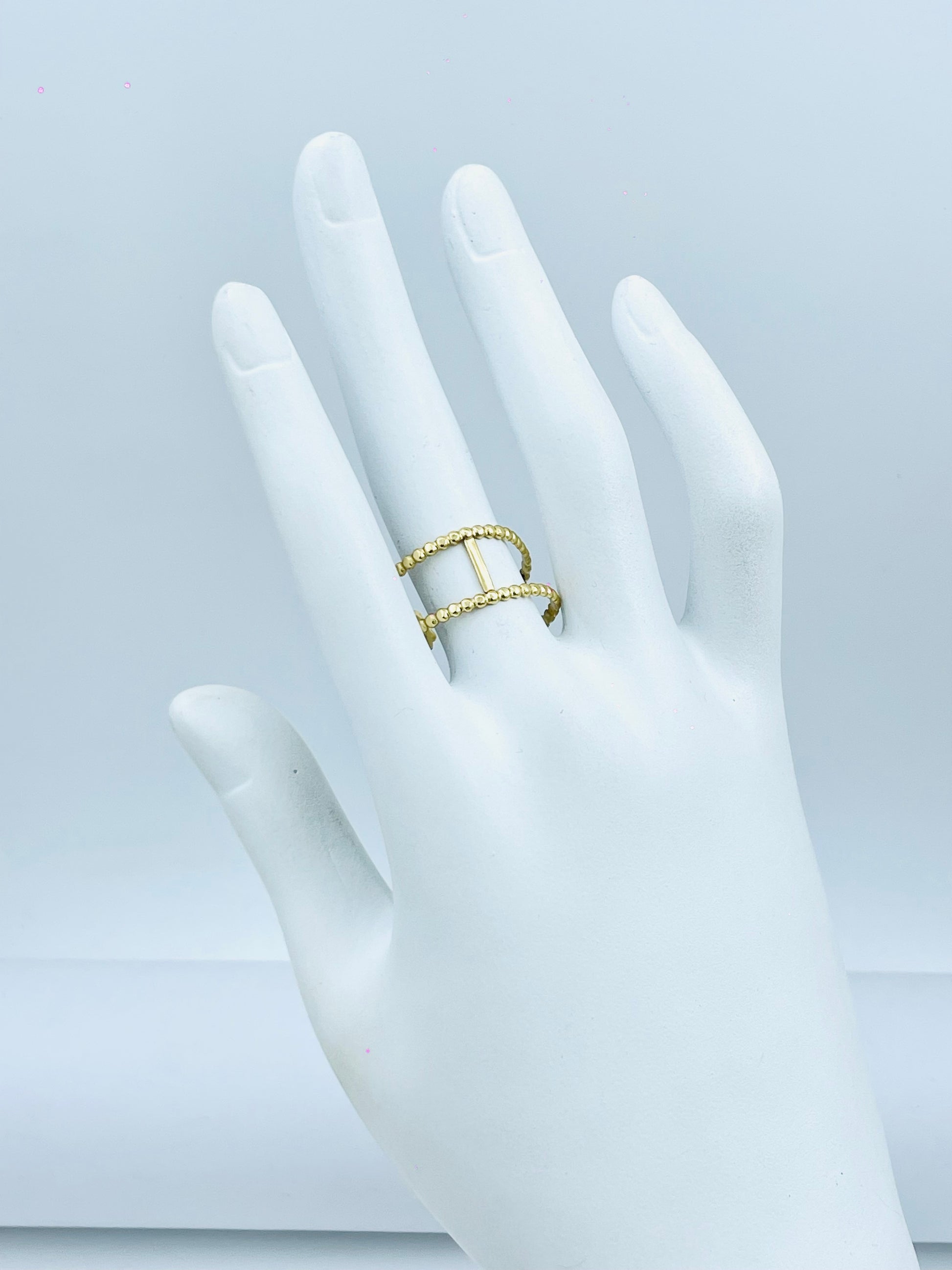 Elegant Gold Double Band Ring  Luxury Jewelry