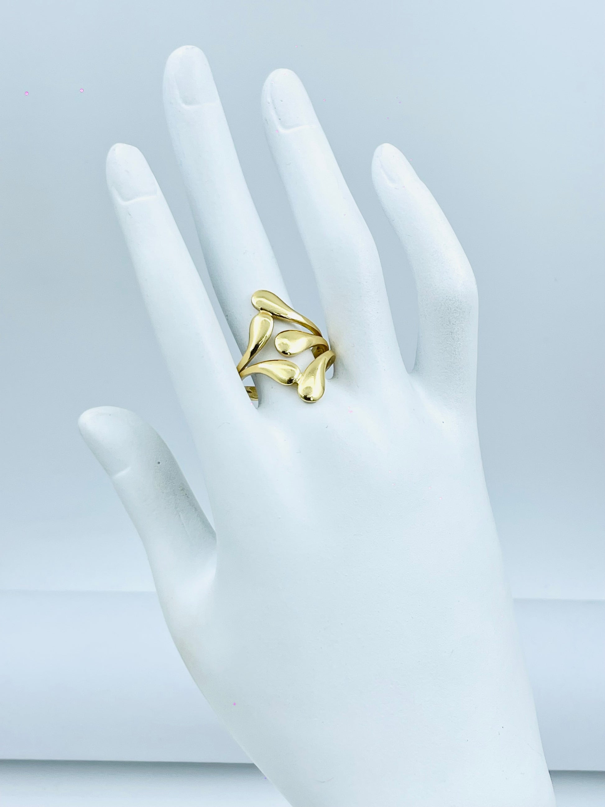 Elegant Abstract Gold Statement Ring