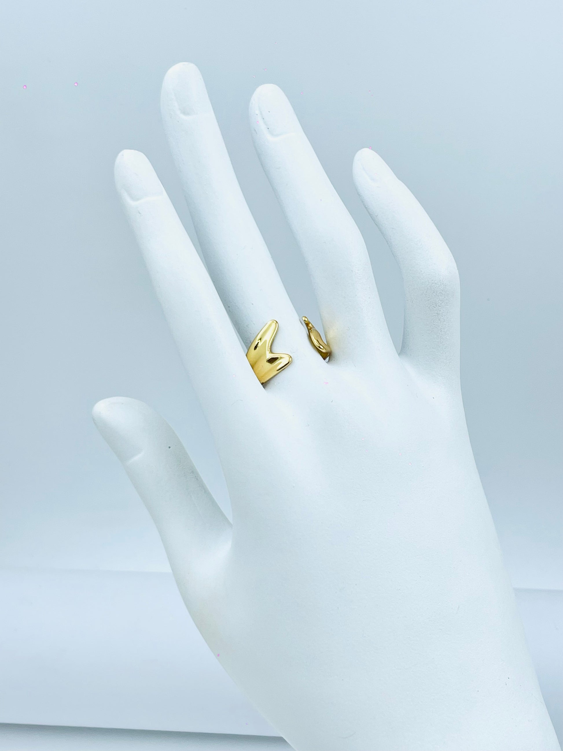 Stylish Abstract Gold Ring for Women