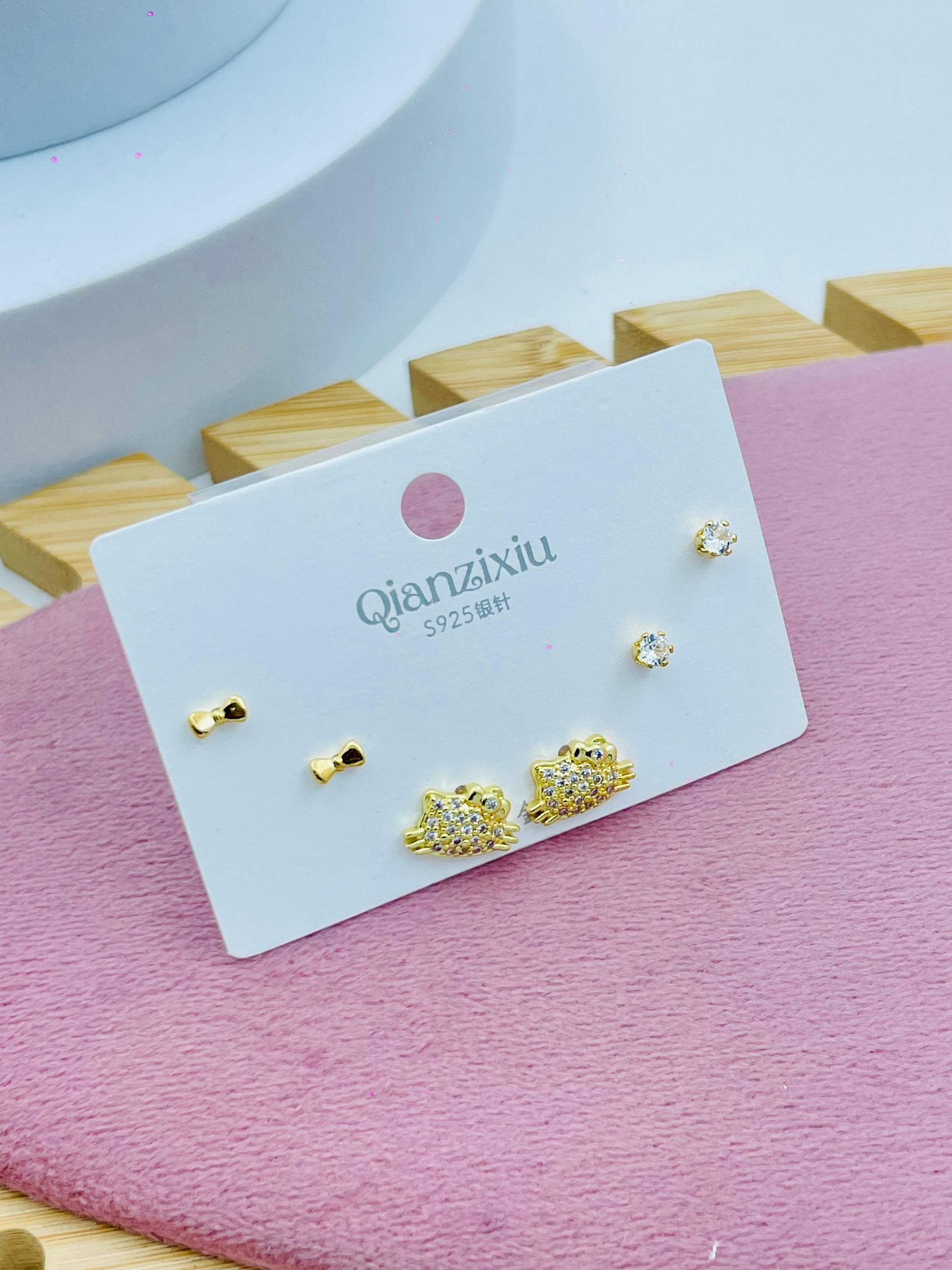 Elegant Gold and Silver Earring Set