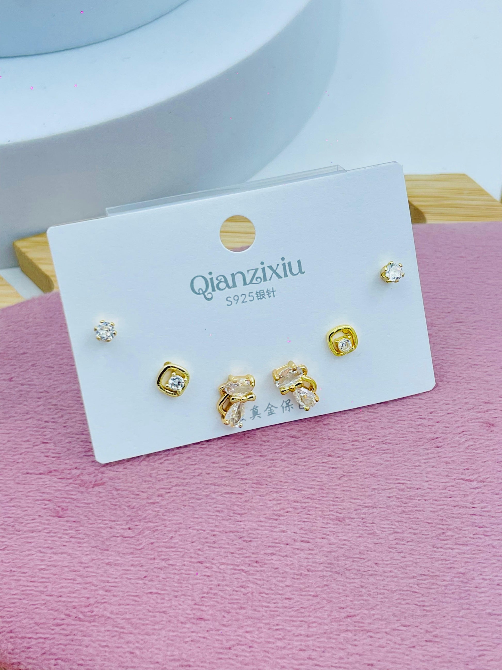 Earring Set  Elegant Gold and Silver Studs