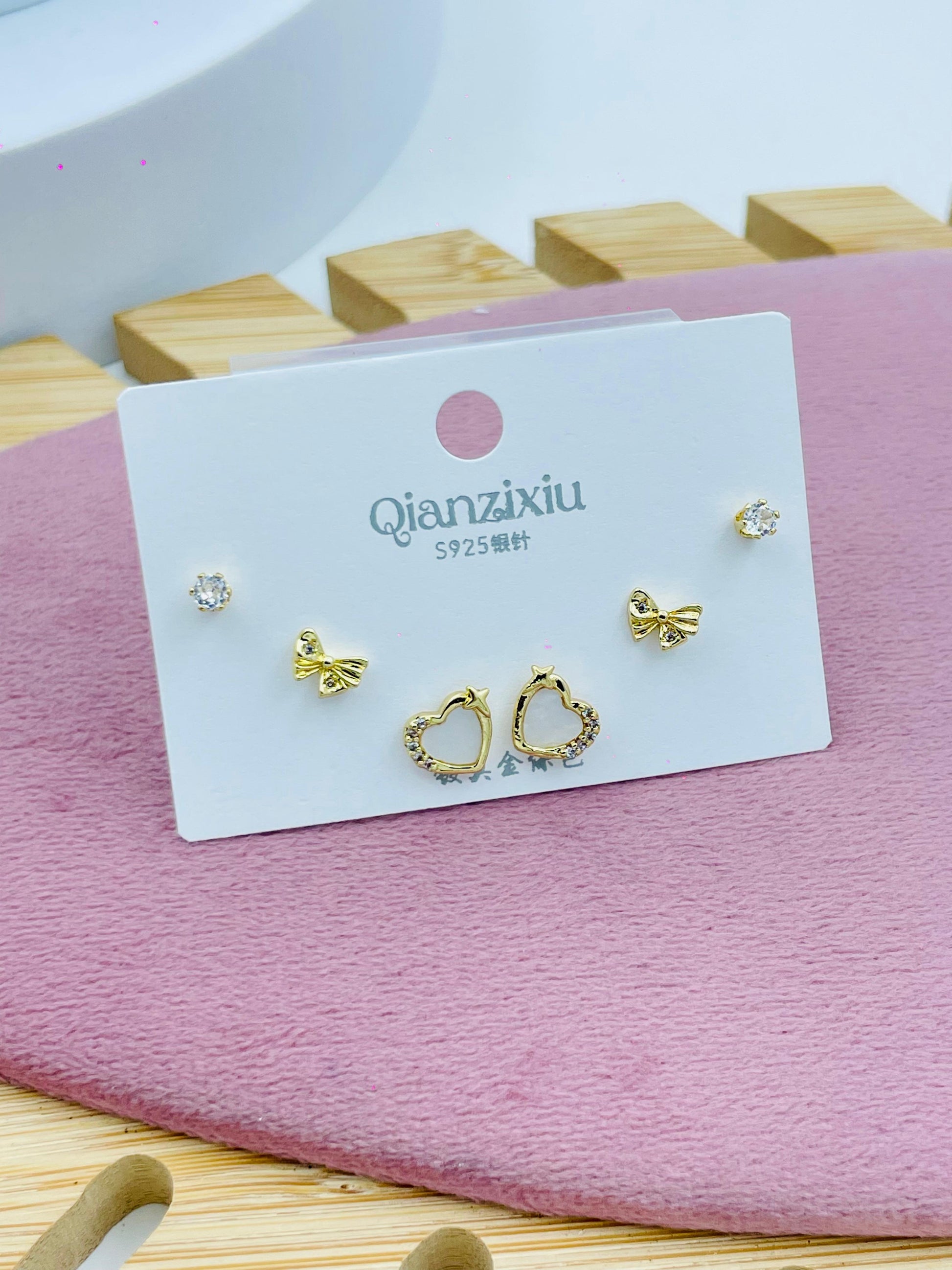 Elegant Gold and Silver Earring Set