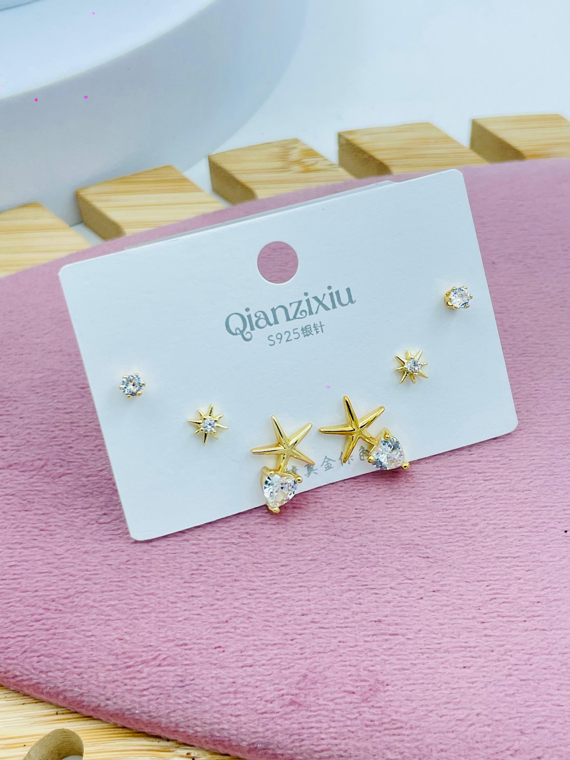 Silver Starfish  Stud Earring Set